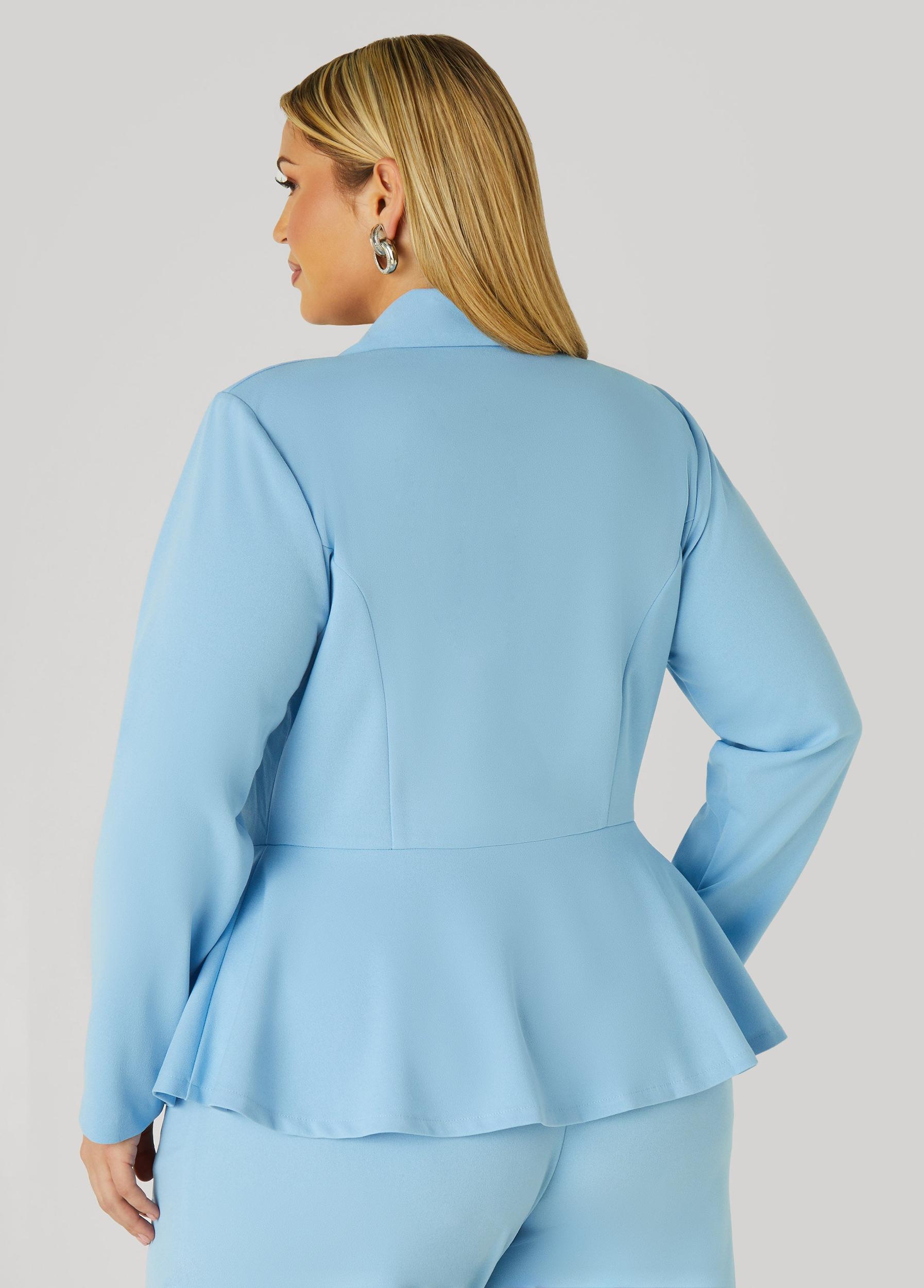 Pleated Peplum Crepe Blazer Product Image