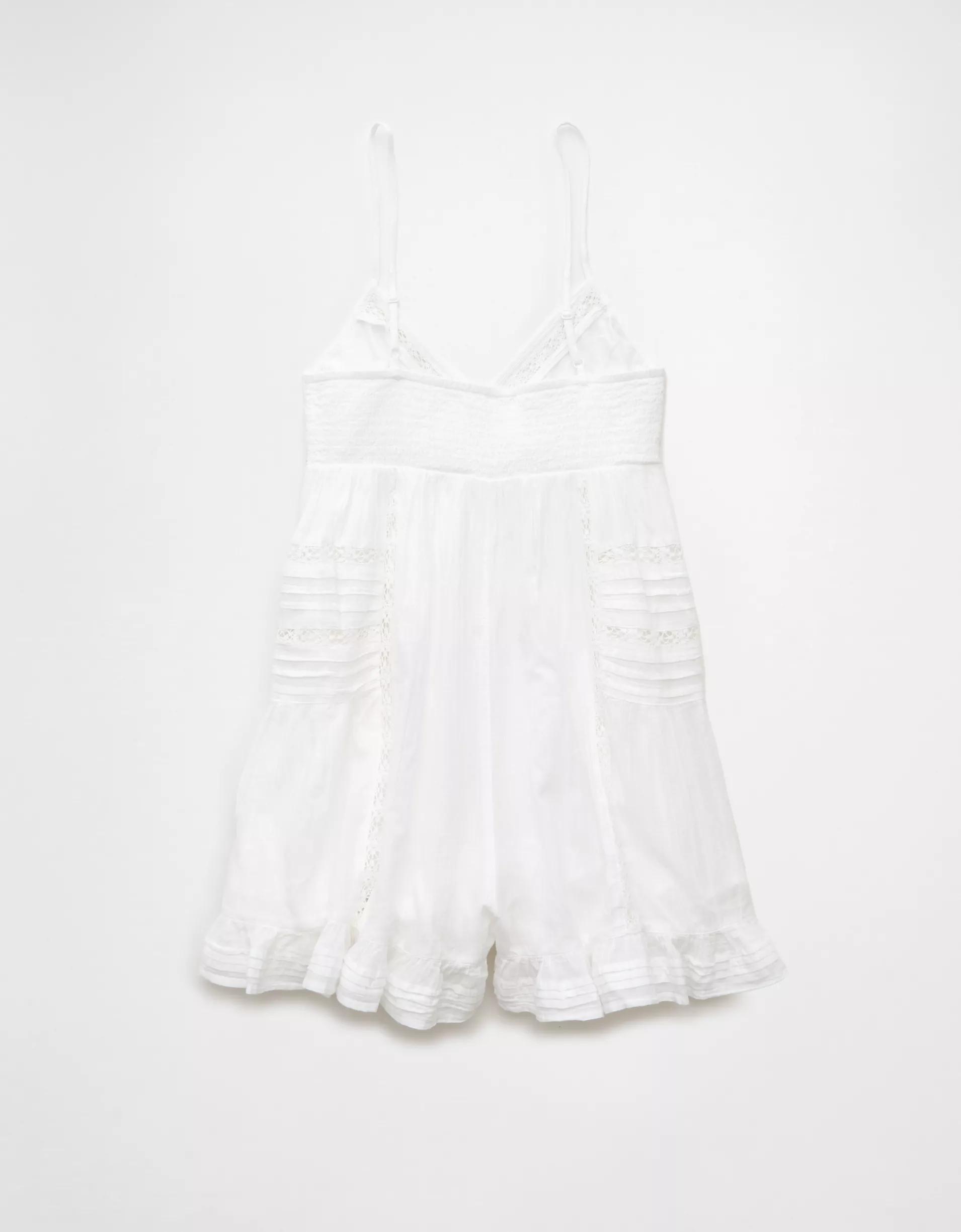 AE Pintuck Lace Babydoll Romper Product Image