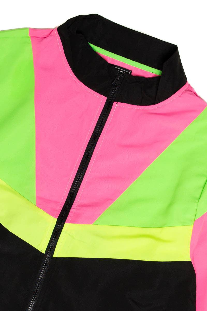 Black Neon Colorblocked Windbreaker Product Image