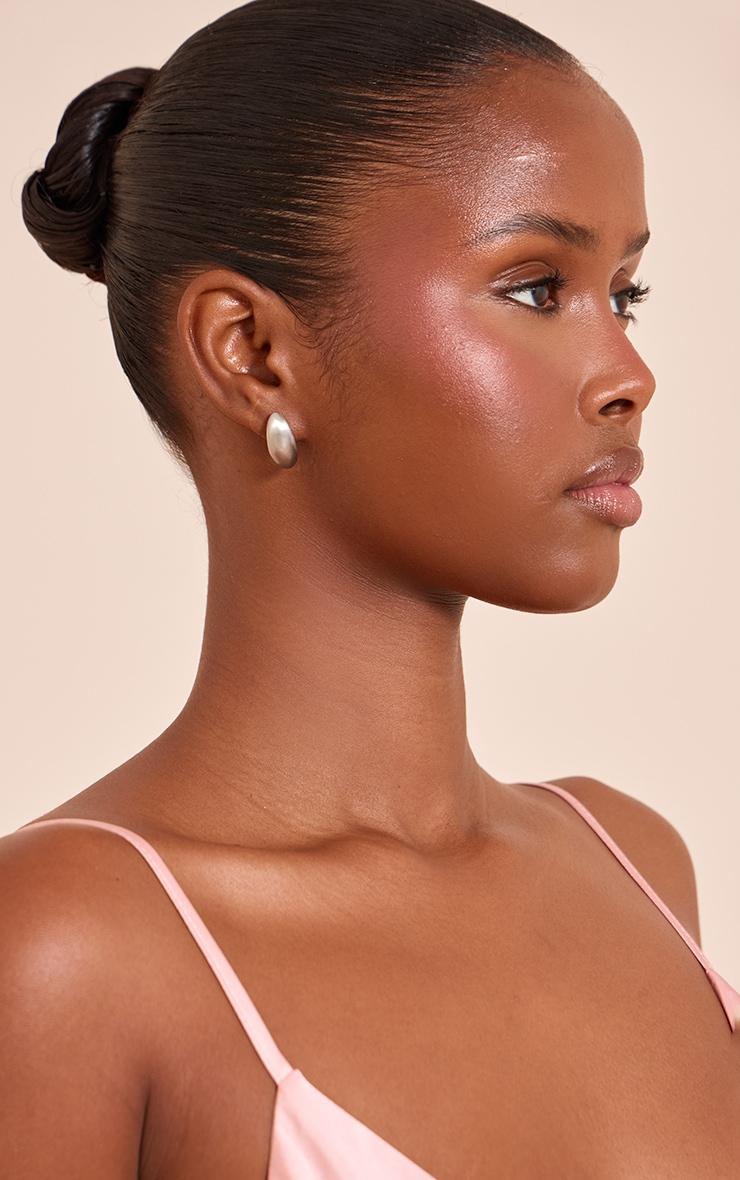 Silver Brushed Tear Drop Earrings Product Image