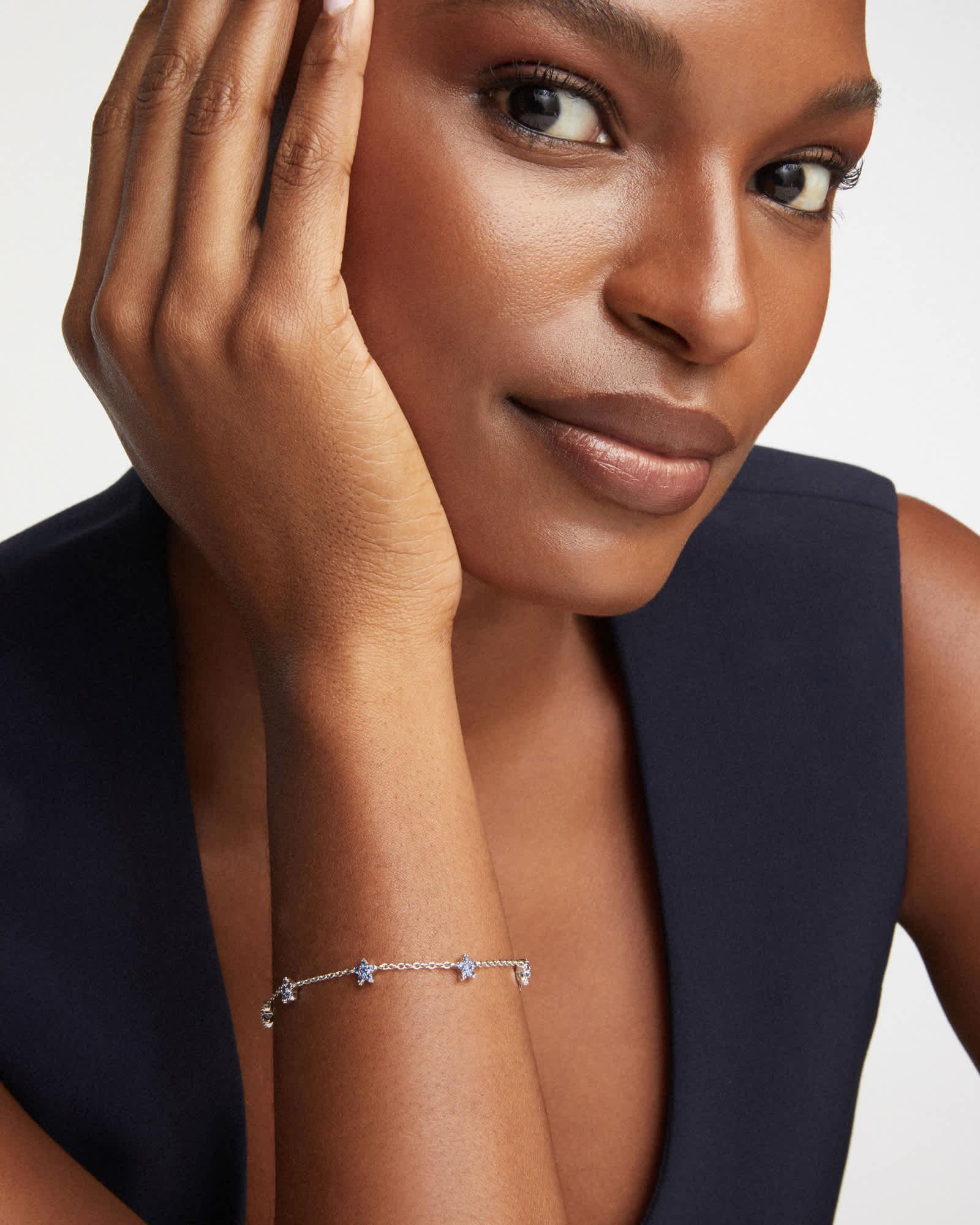 Elisa Silver Pave Star Short Pendant Necklace Product Image