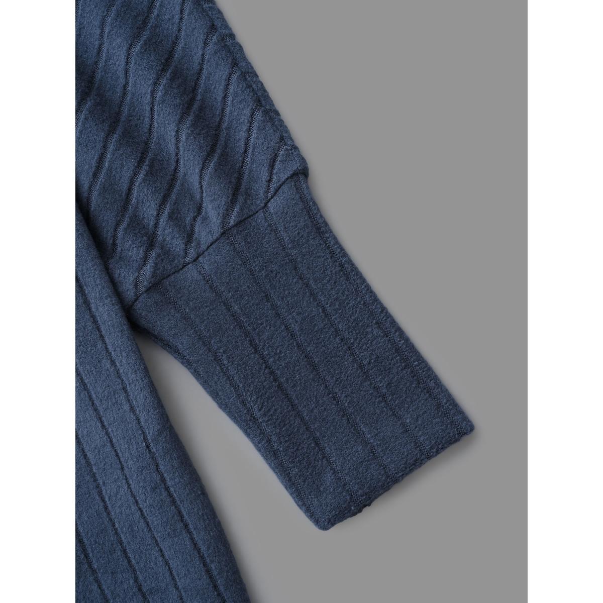 Plus Size Plain Pit Strip Curved Hem Coat Women Aegean Elegant Texture Ladies Everyday Winter Coats BloomChic 10/M Product Image