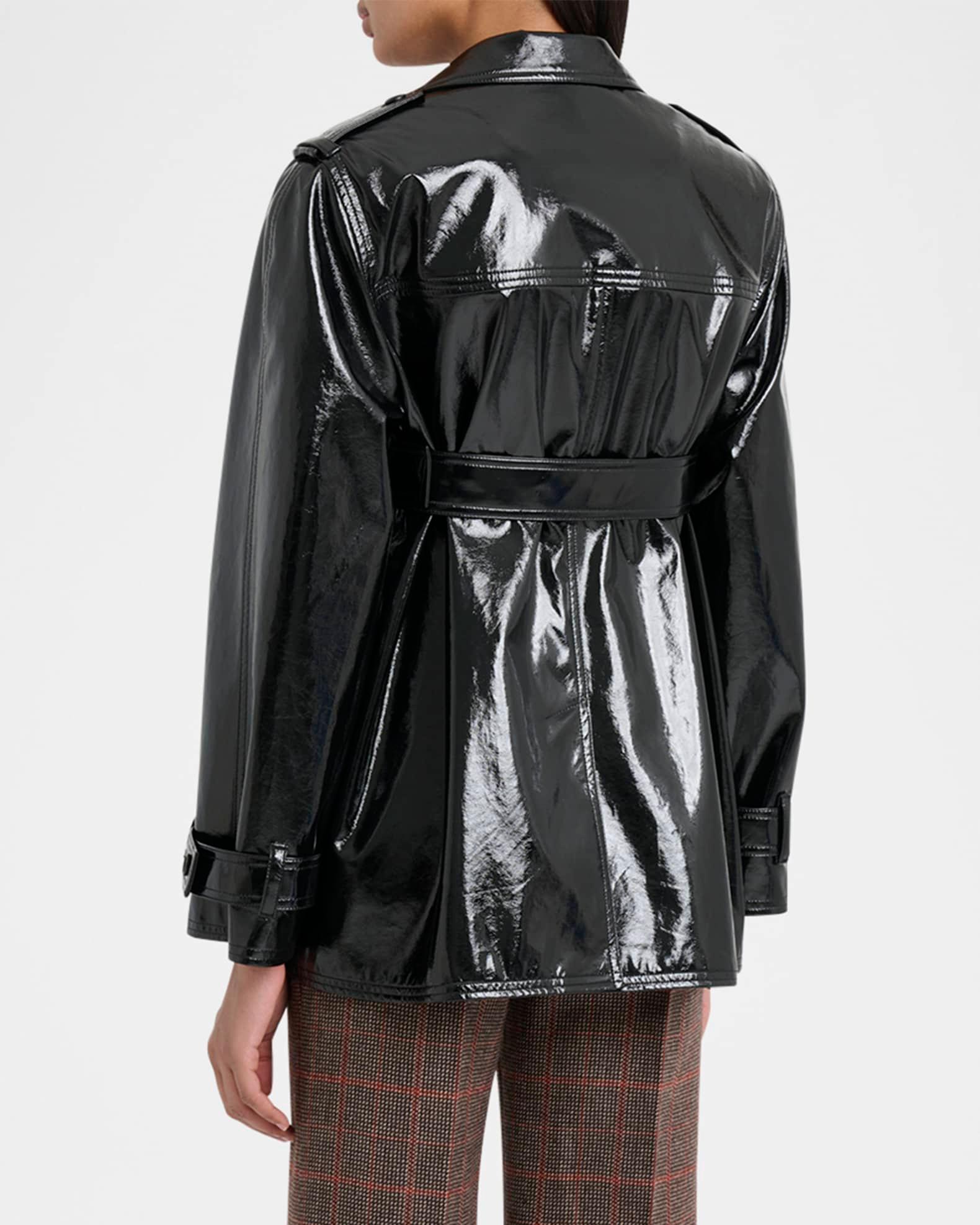 Shiny Cotton Belted Trench Coat Product Image