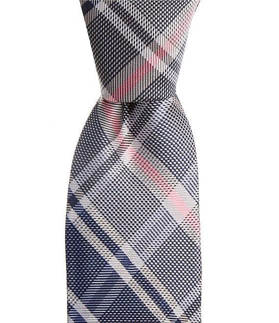 Hickey Freeman Plaid 3 1/4#double; Traditional Silk Tie Product Image