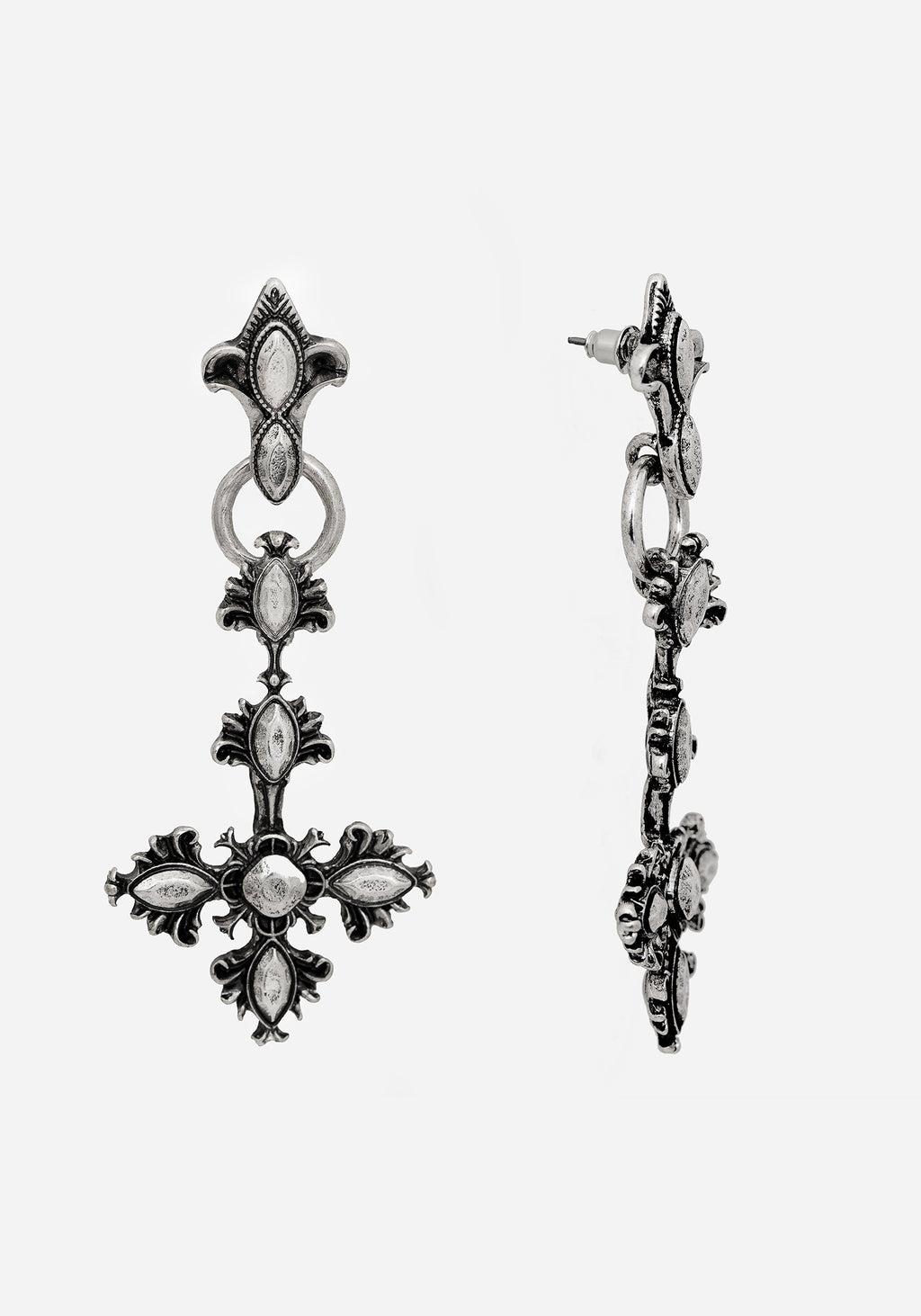 Edwina Cross Drop Earrings Product Image
