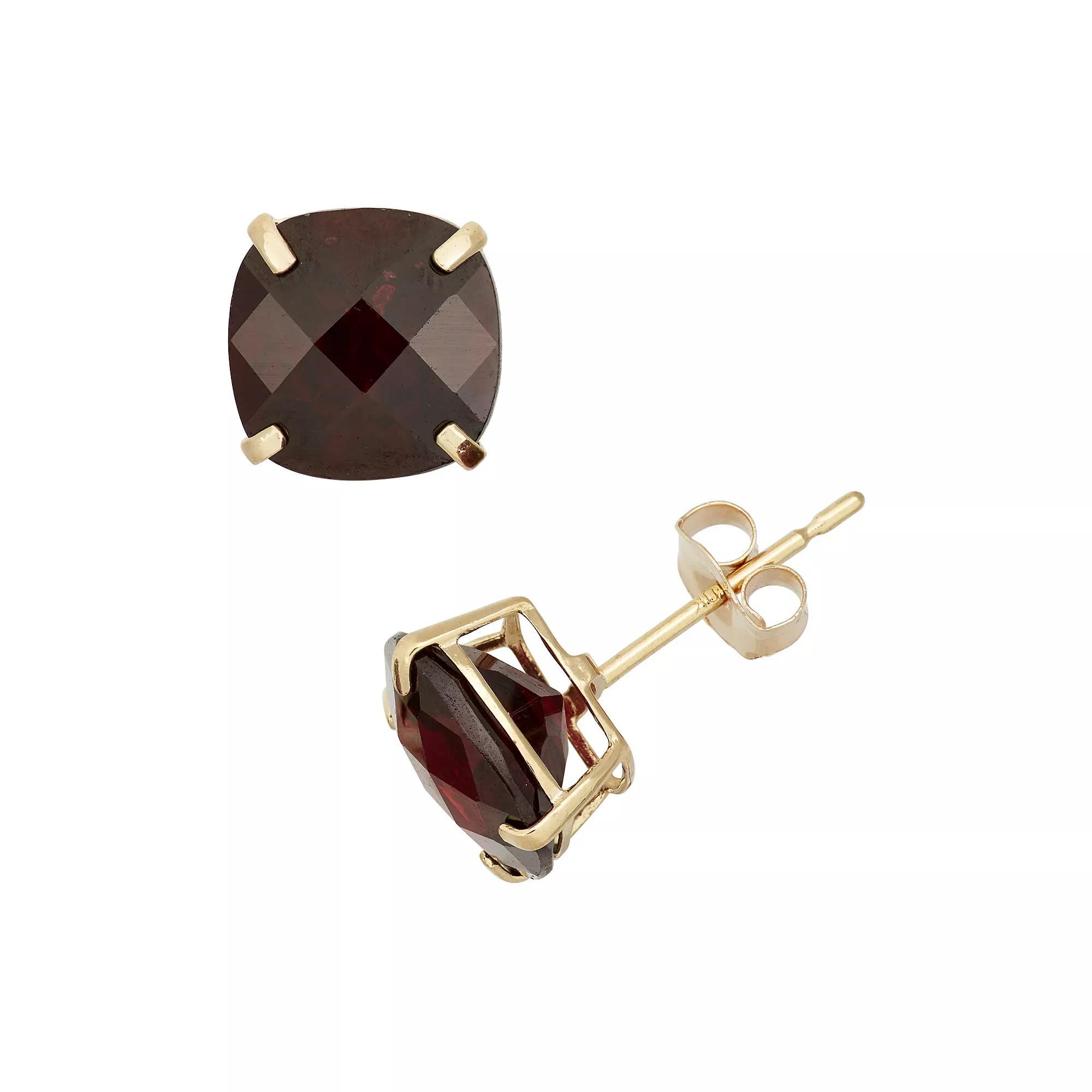 Designs by Gioelli Garnet 10k Gold Stud Earrings, Women's, Red Product Image