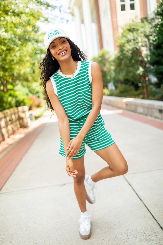 Eloise Green Striped Pocket Tank SALE Product Image