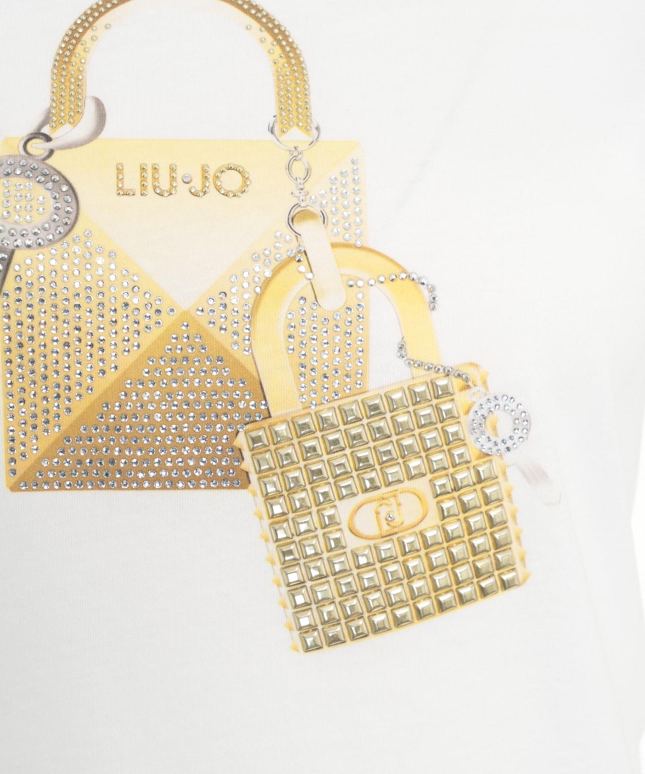 T-shirt with print and rhinestones Product Image