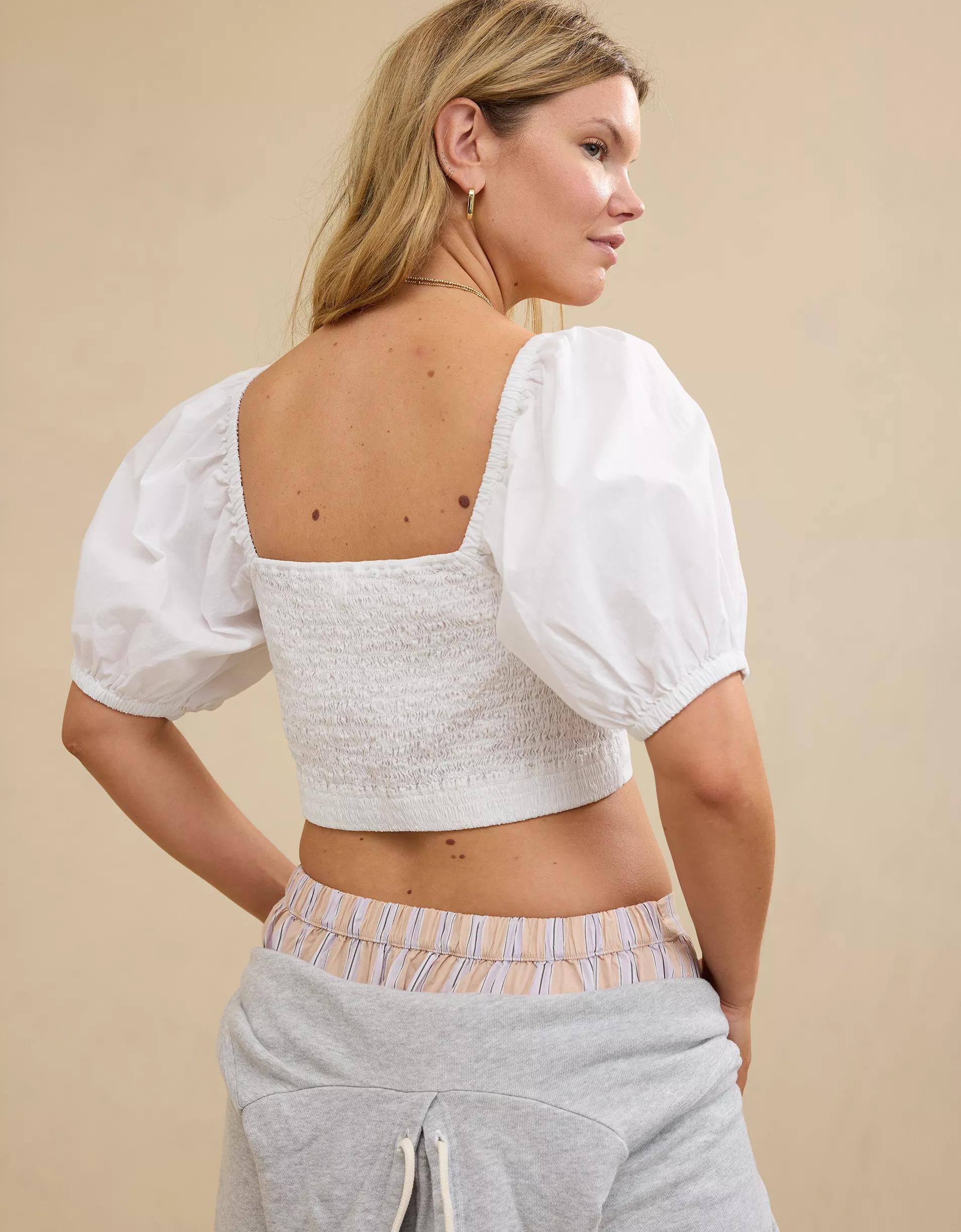 Aerie Puff Sleeve Square Neck Top Product Image