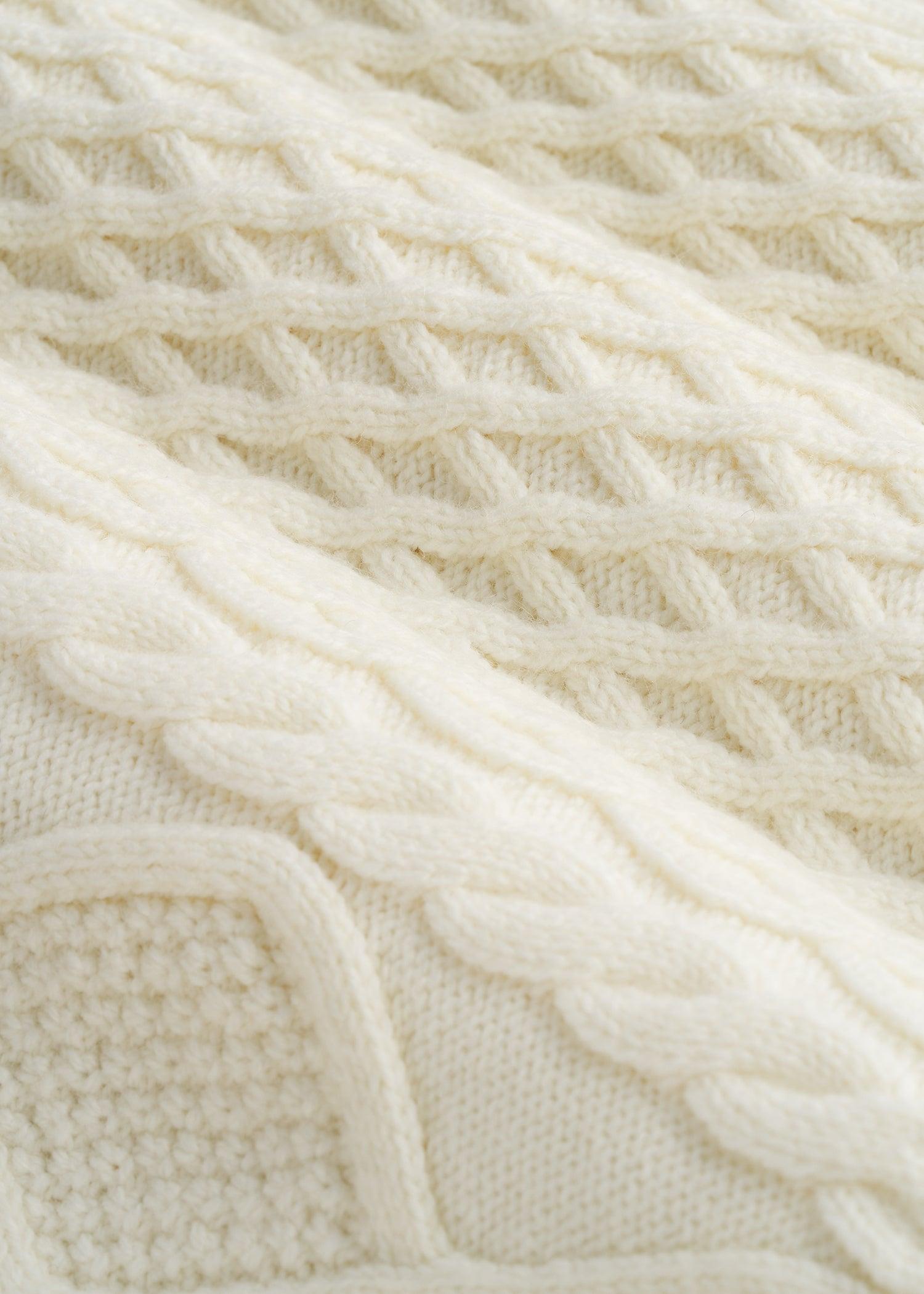 V Neck Cashmere Blend Cable Knit Women's Tall Sweater in Winter White Product Image