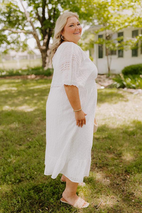 Romantic Bliss Eyelet Midi Dress Curves Product Image