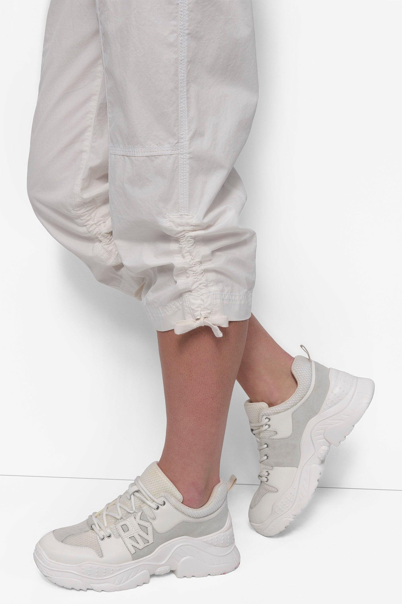 HIGH-RISE SHIRRED UTILITY CAPRI PANT Product Image