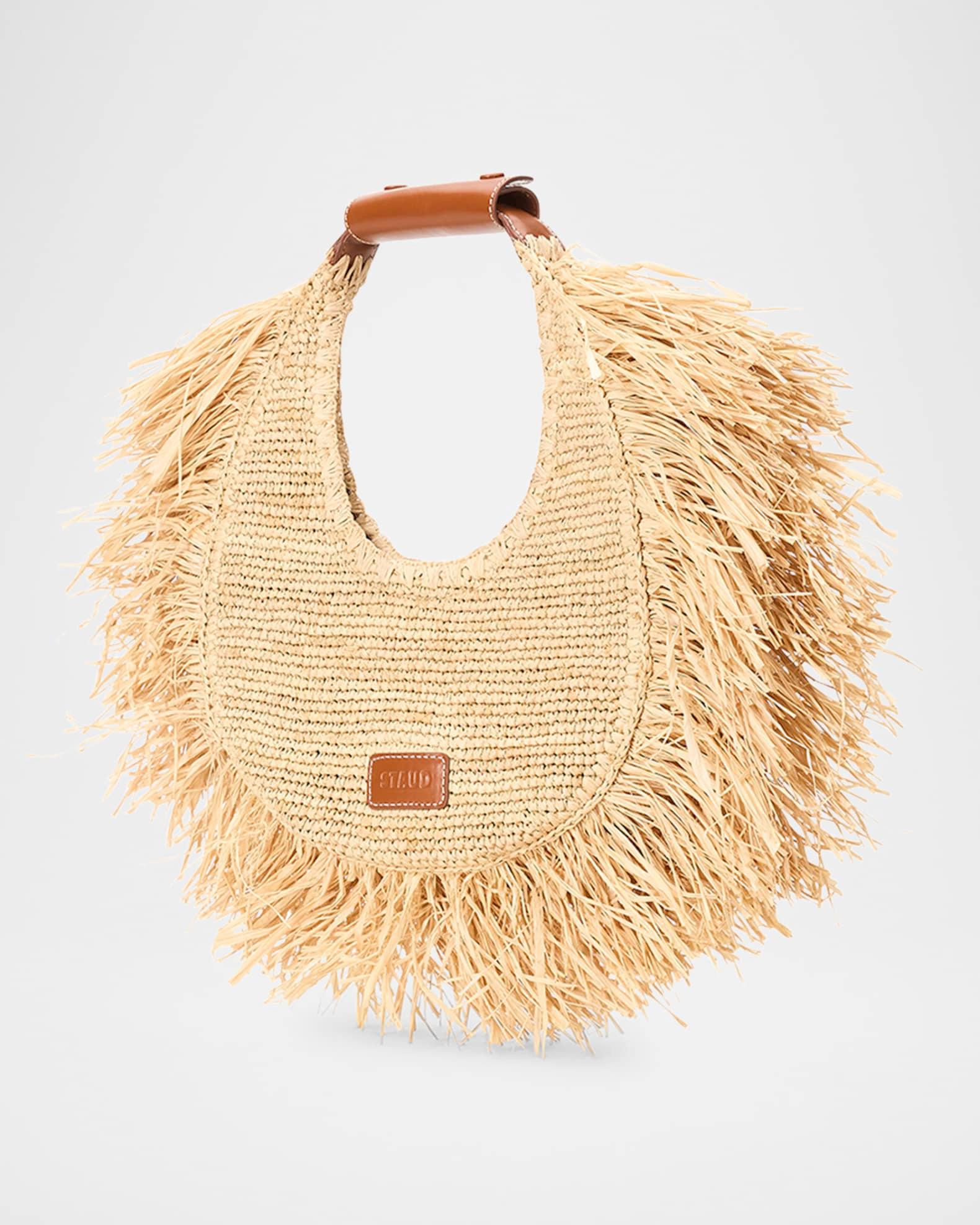 Large Moon Fringe Raffia Shoulder Bag Product Image