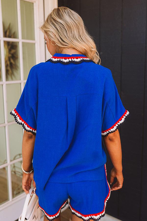 Picnic Plans Linen-Blend Button Up Top Product Image