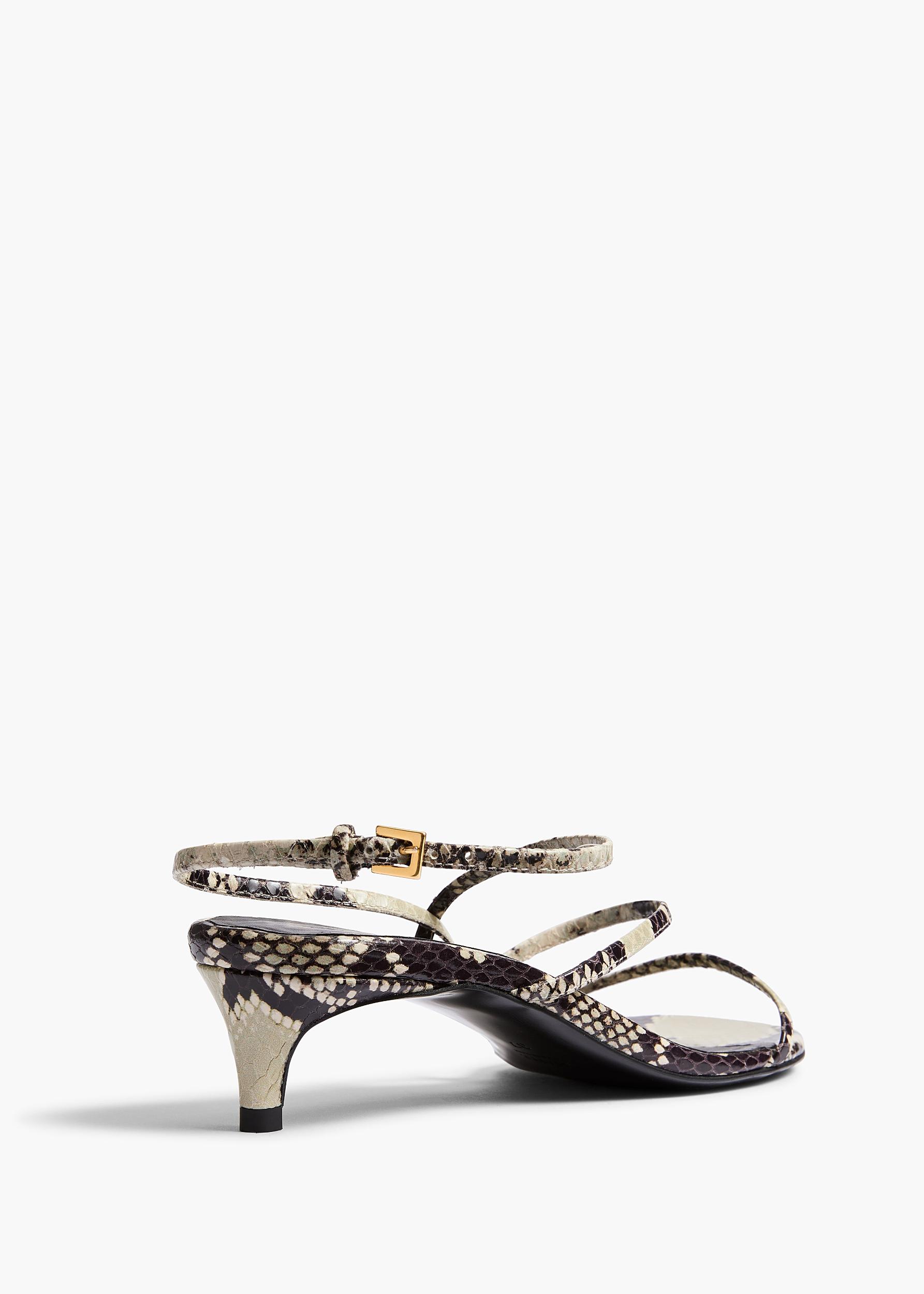 Loop Kitten Heel Sandal in Natural Python-Embossed Leather Product Image