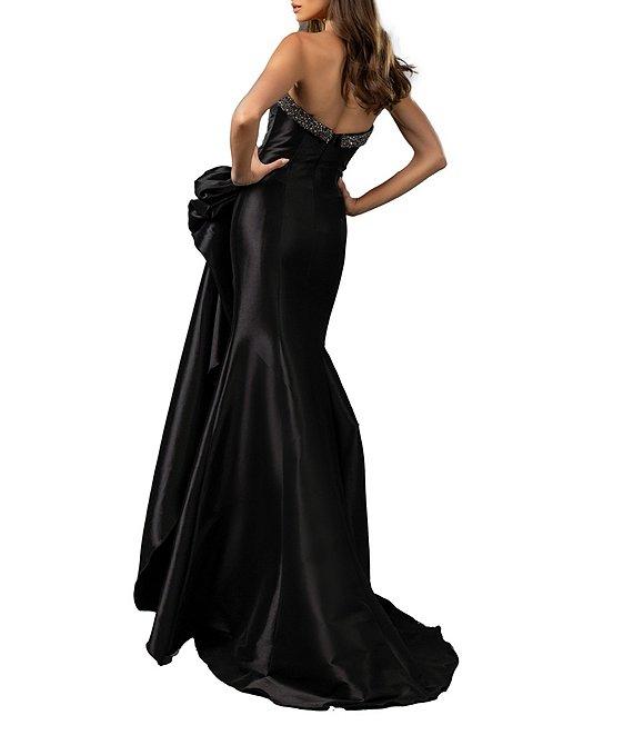 Terani Couture Stretch Mikado Embellished Strapless Ruffle Mermaid Gown Product Image