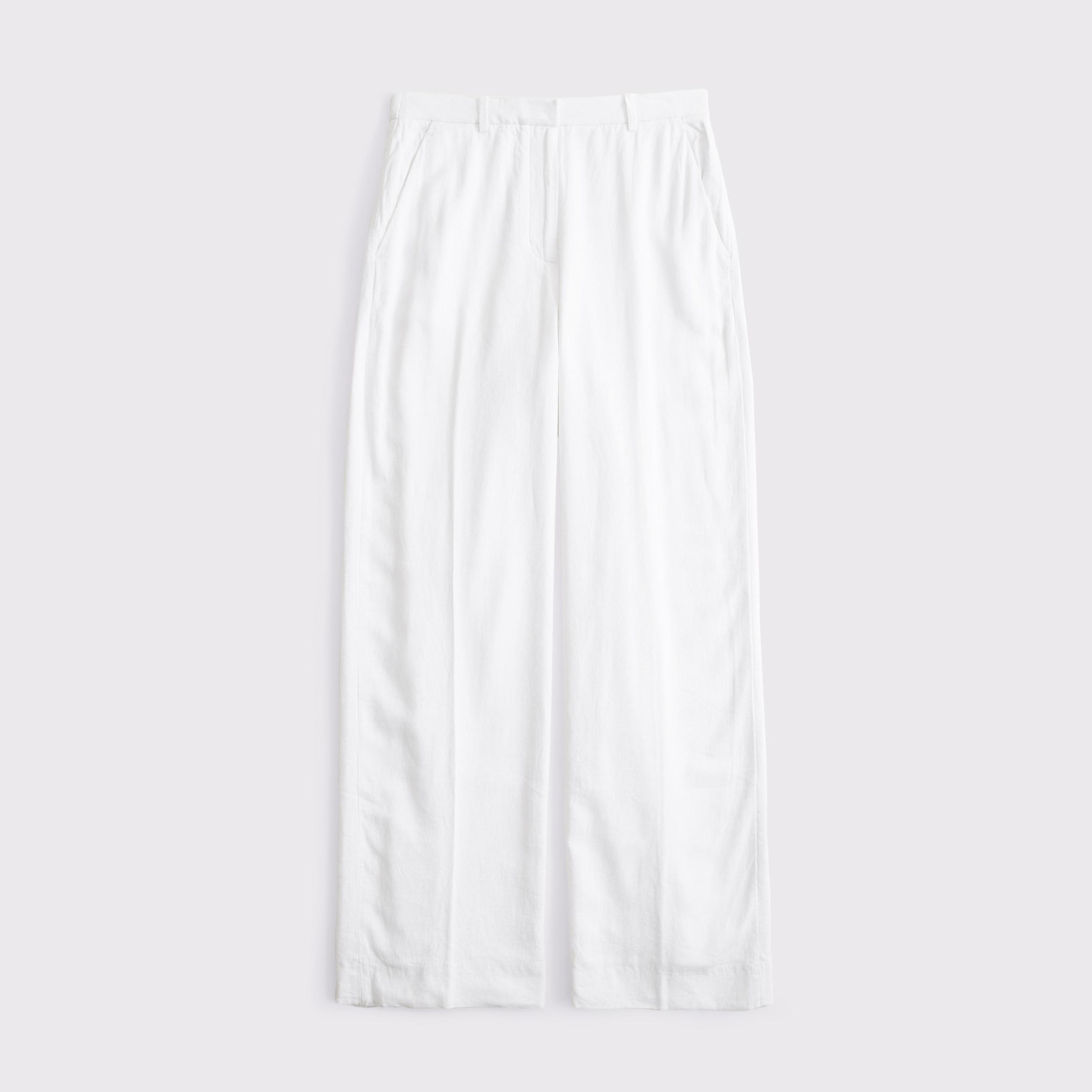 Curve Love Tailored Linen-Blend Wide Leg Pant Product Image