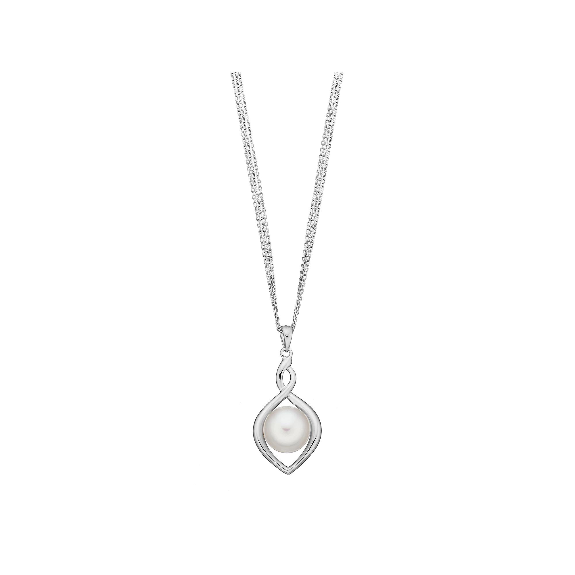 PearLustre by Imperial Sterling Silver Freshwater Cultured Pearl Twist Pendant, Womens Product Image