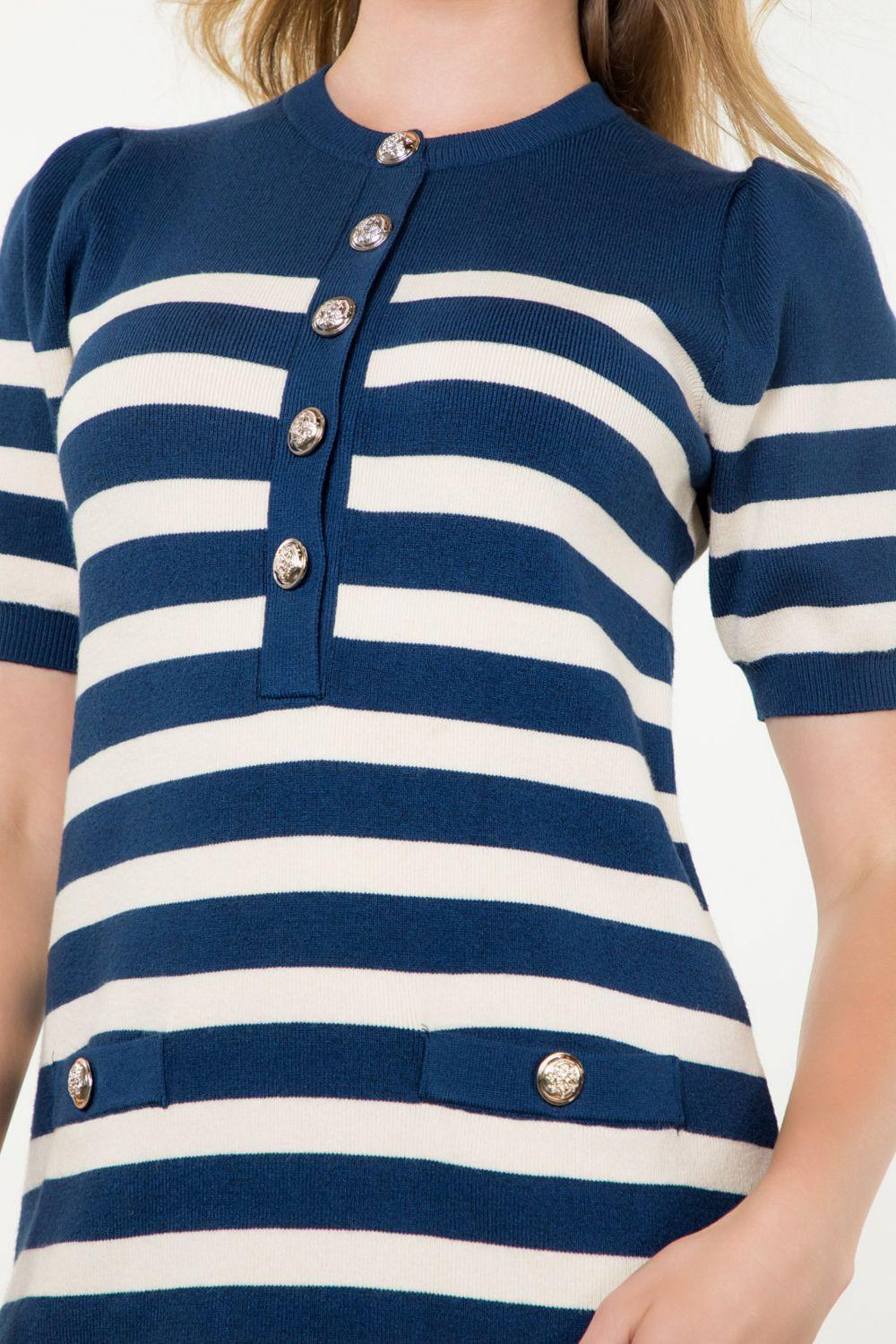 Short Sleeve Striped Dress Product Image