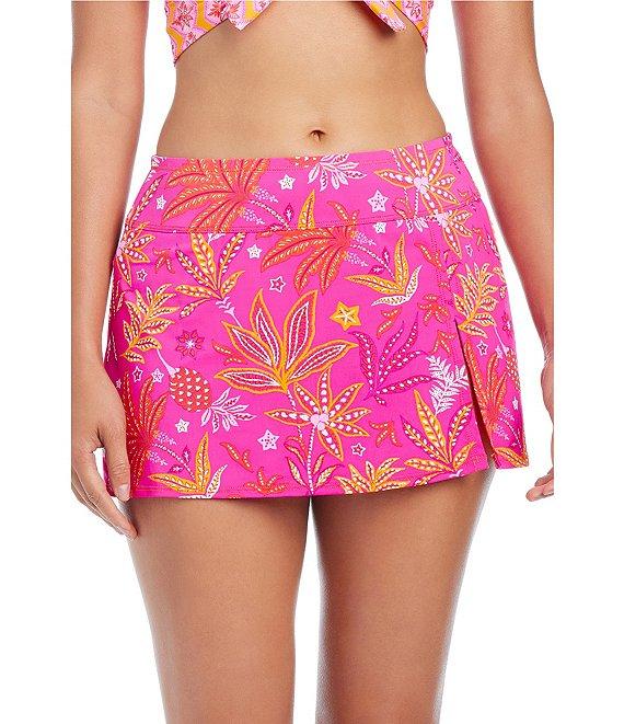 Bleu Rod Beattie Desert Bloom Floral Print High Waist Skirted Swim Bottom Product Image