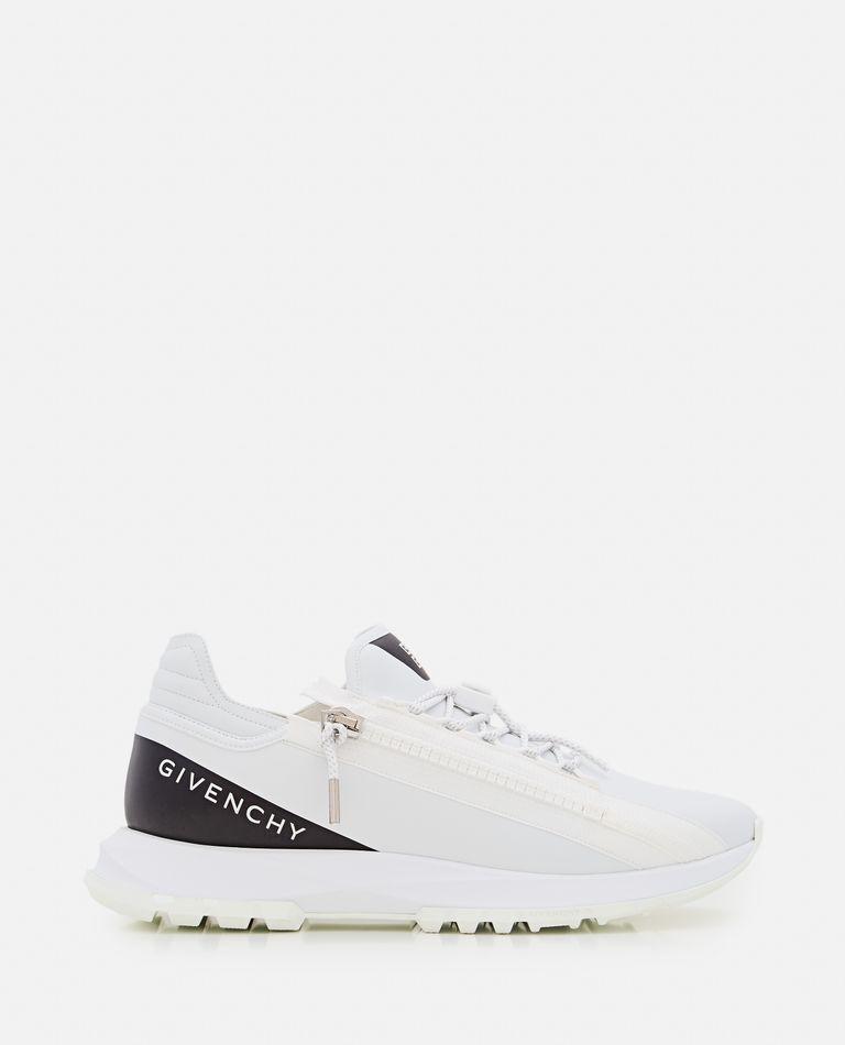 GIVENCHY Spectre Runner Leather Sneakers With 4g Side Zip Detail In White Product Image