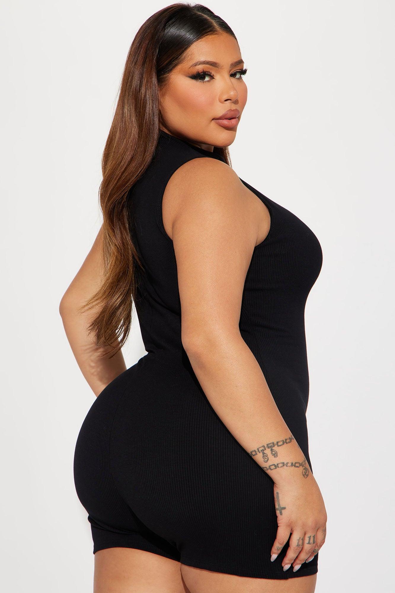 Amber Snatched Romper - Black Product Image