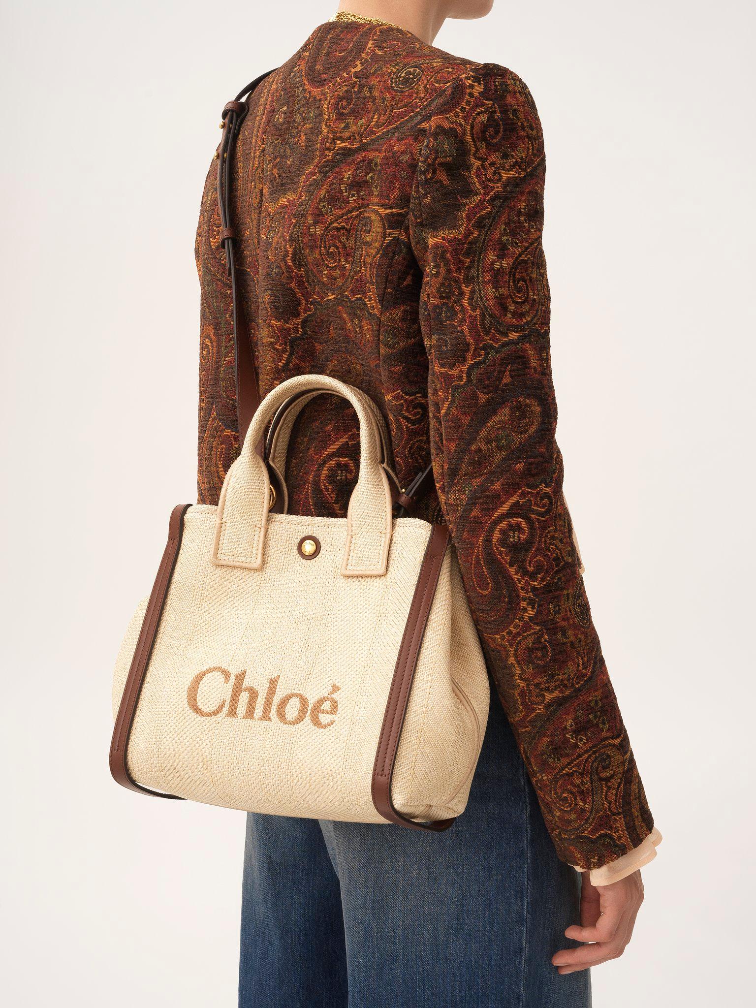 Small Chloé Carry tote bag in raffia-effect fibers Product Image