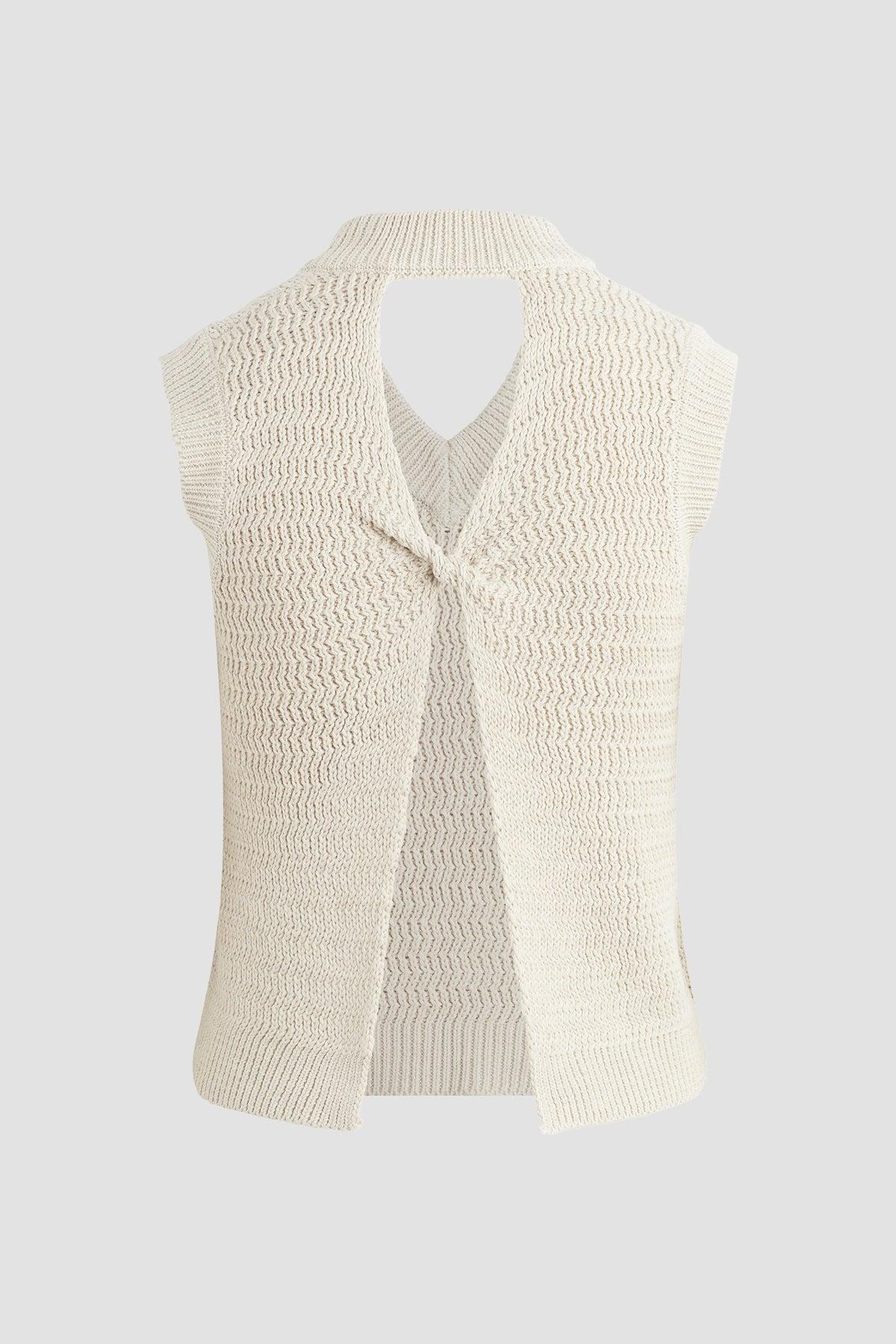 Knot Back Sleeveless Sweater Female Product Image