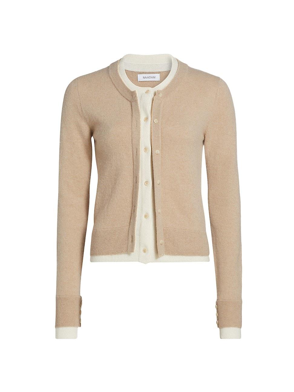 Womens Wool & Cashmere Layered Cardigan Product Image
