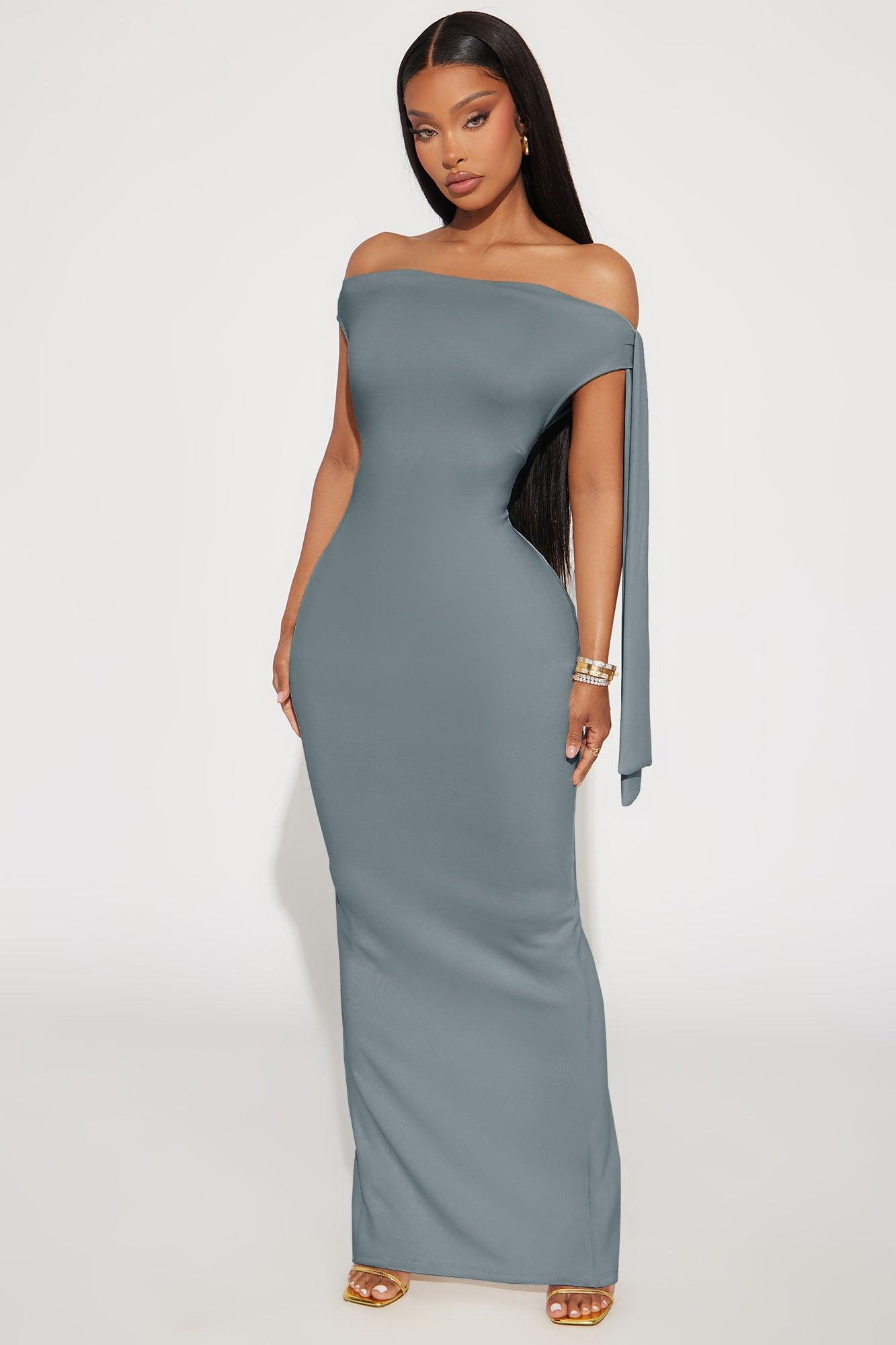 Paris Knotted Maxi Dress - Charcoal Product Image