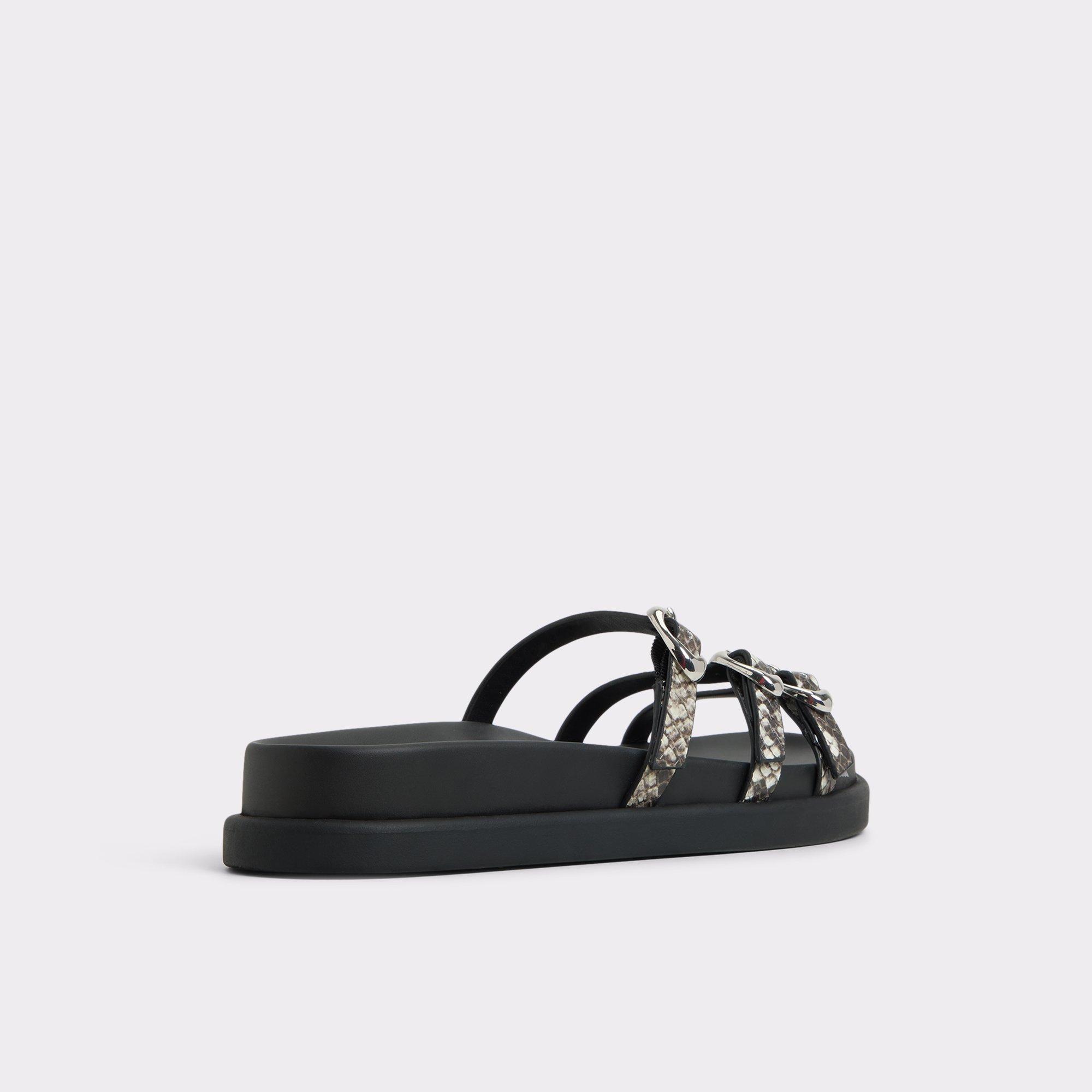 Zephyra White/Black Women's Footbed sandals | ALDO US Product Image