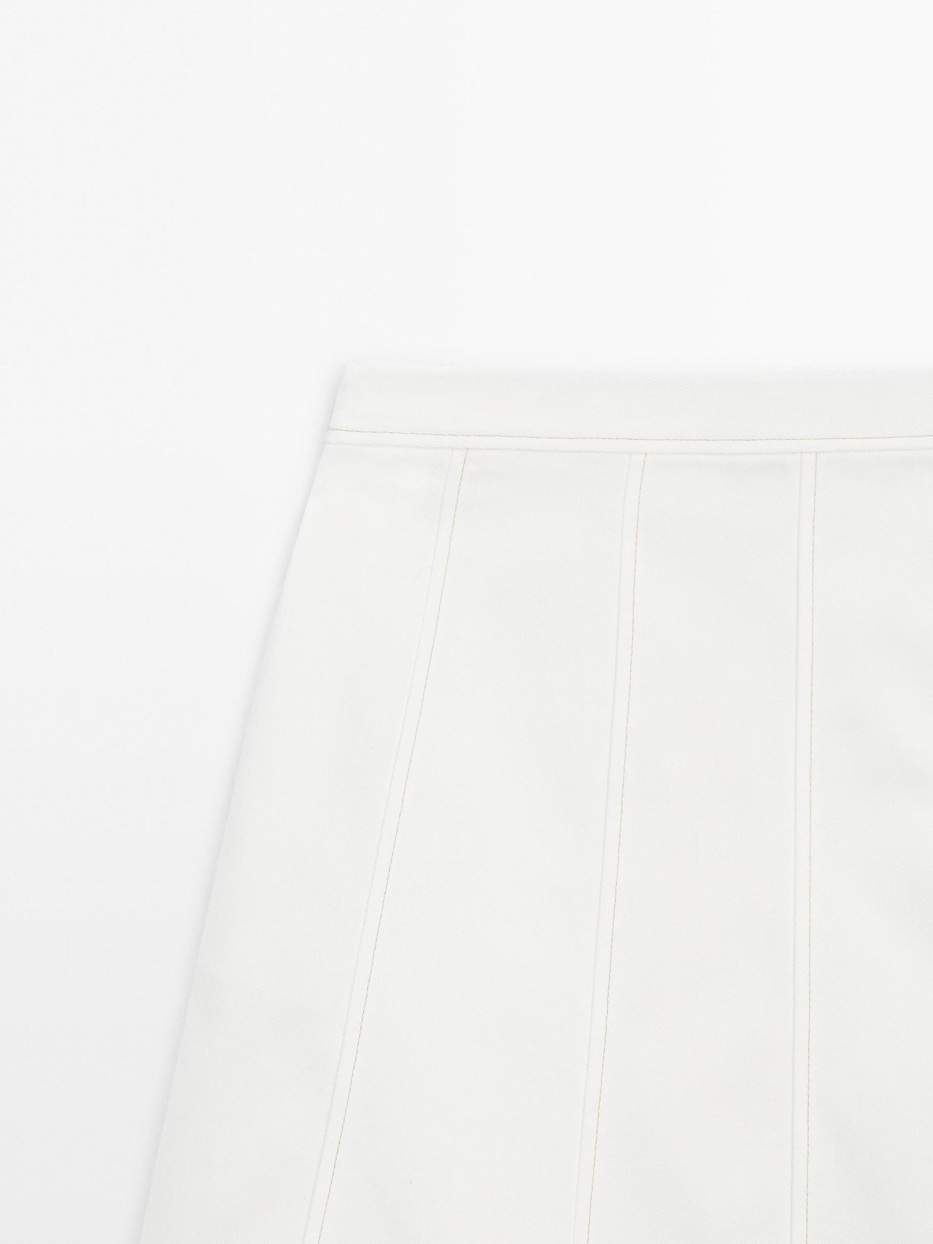 Short denim skirt with seam details Product Image