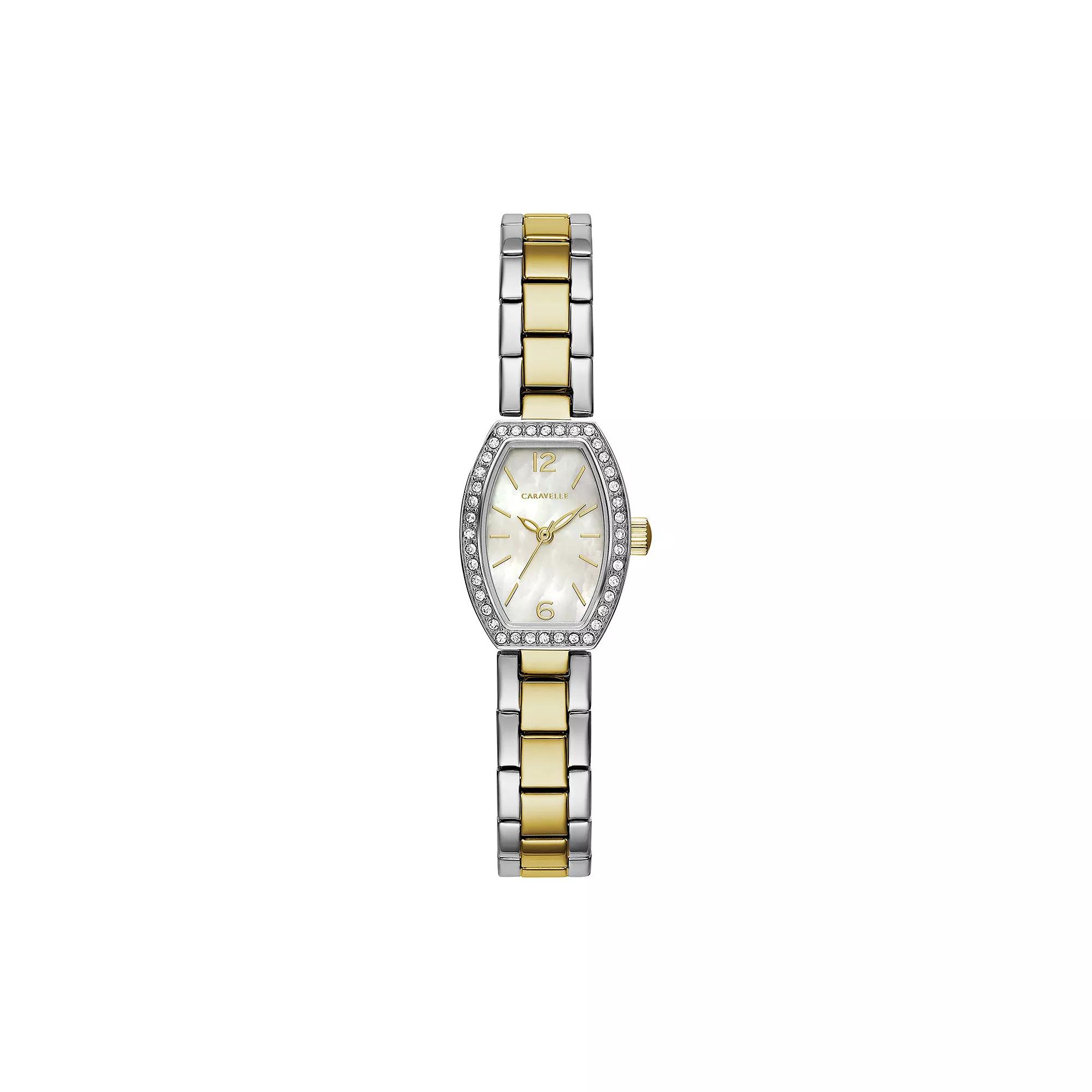 Caravelle by Bulova Womens Crystal Two Tone Stainless Steel Watch - 45L168 Product Image