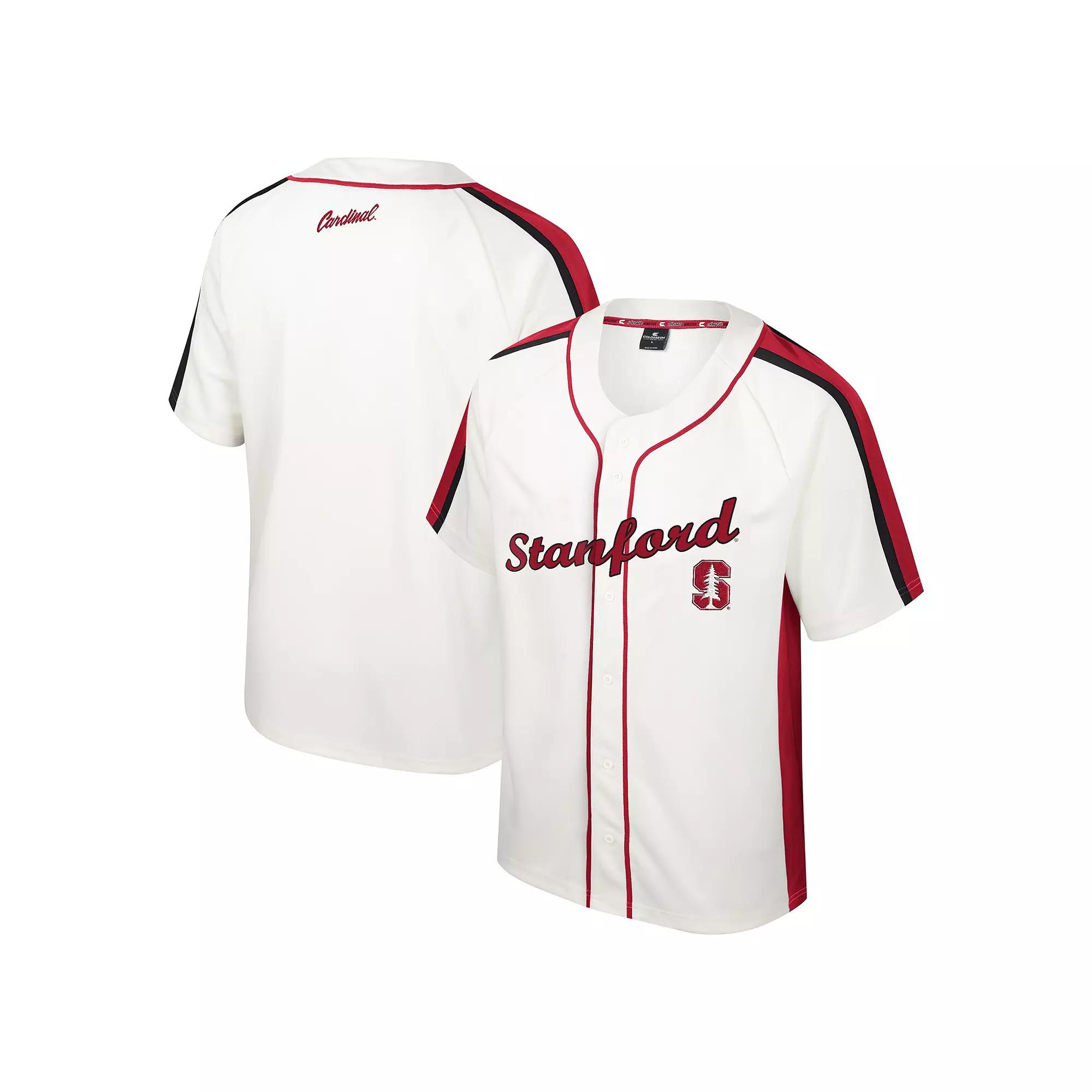 Men's Colosseum Cream Stanford Cardinal Ruth Button-Up Baseball Jersey,  Product Image