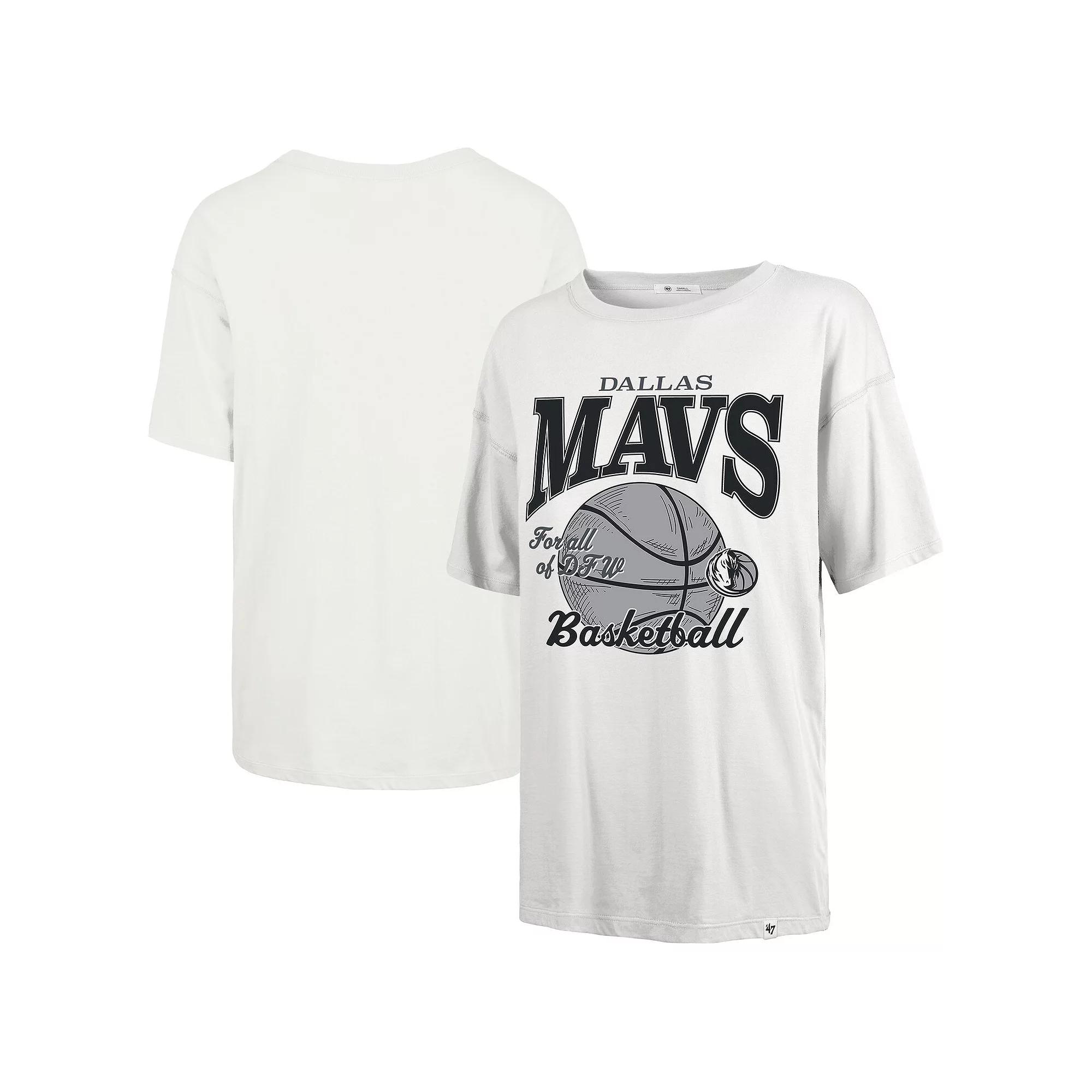 Women's '47 White Dallas Mavericks City Edition Down Court Sadie T-Shirt,  Product Image