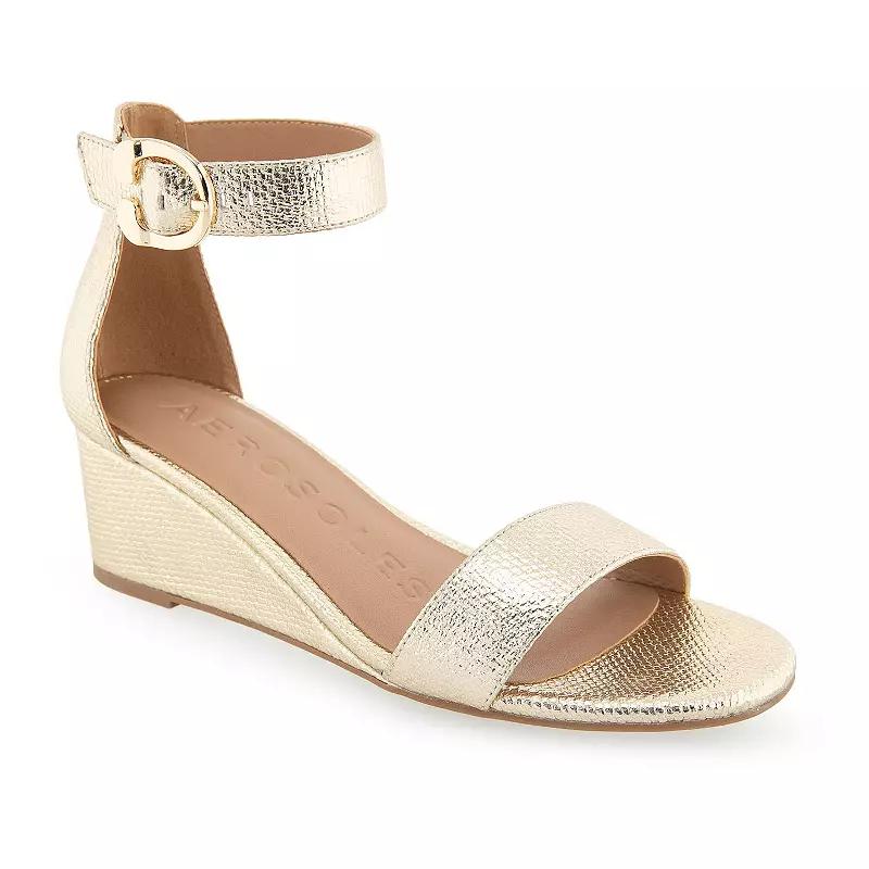 Aerosoles Willis Womens Wedge Dress Sandals Medium Blue Blue Product Image