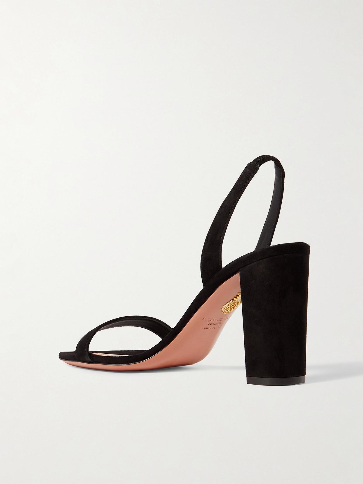 AQUAZZURA So Nude 85 Leather Slingback Sandals In Black Product Image