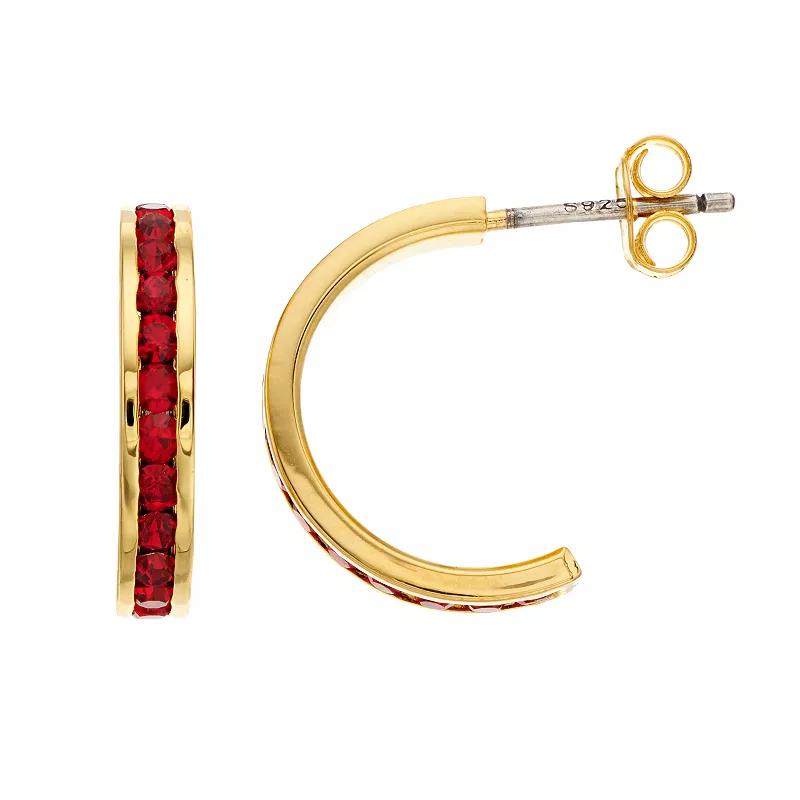 Traditions Jewelry Company 18k Gold Over Silver Crystal Birthstone Earrings, Womens, Gold Over Sterling Jan Product Image