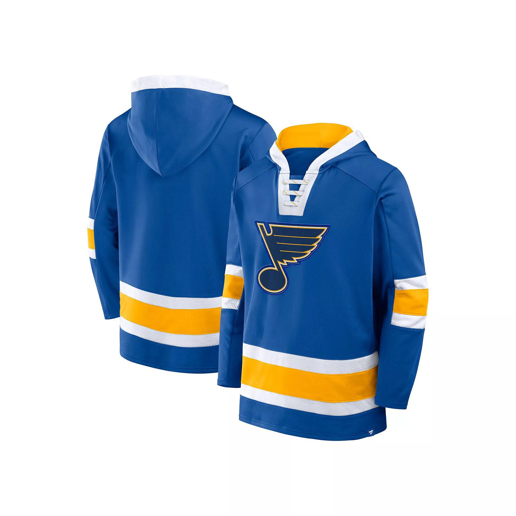 Men's Fanatics  Blue St. Louis Blues Inside Line Fleece Pullover Hoodie, Size: Medium Product Image