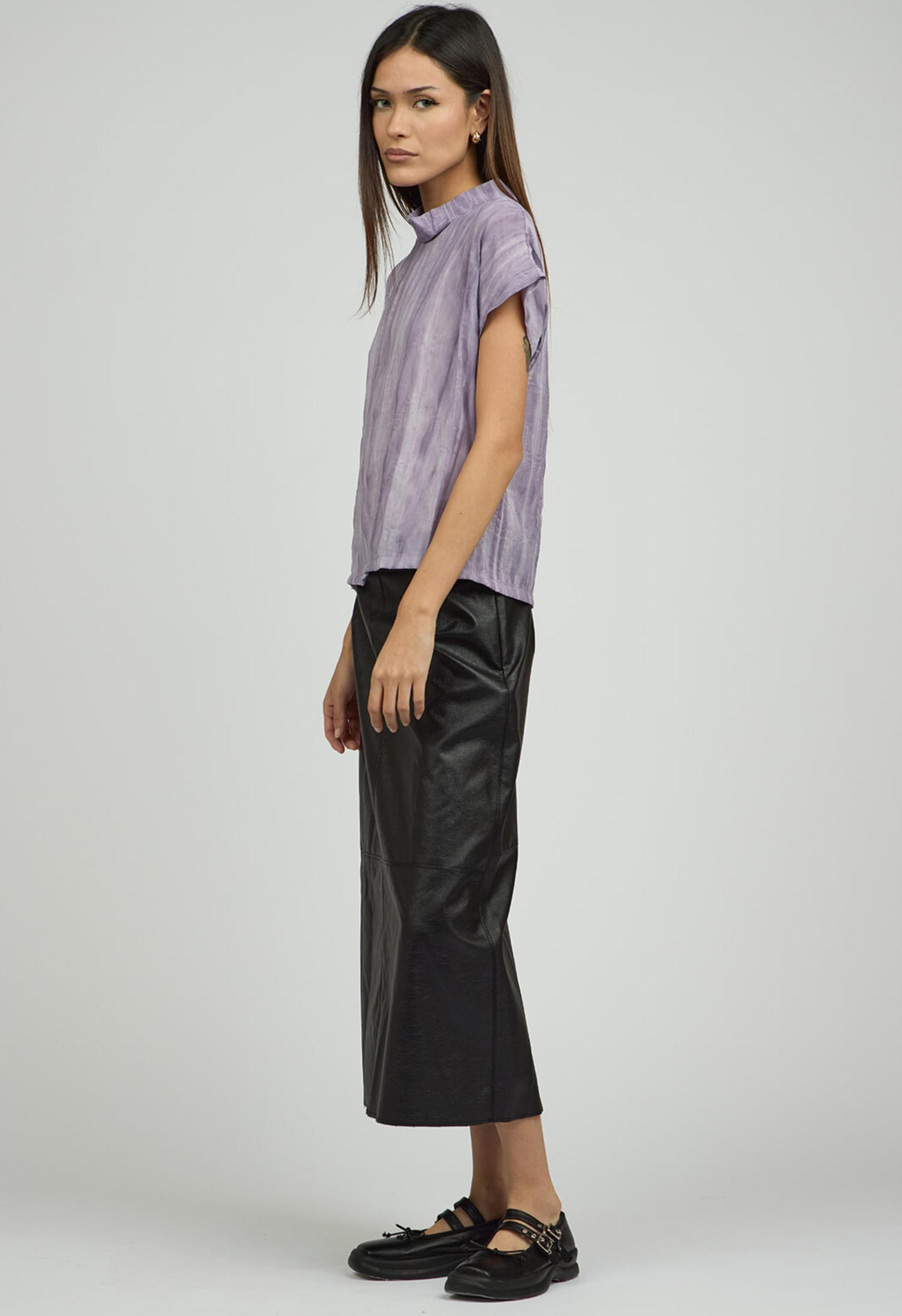 Cher Mock Neck Top in Purple Product Image