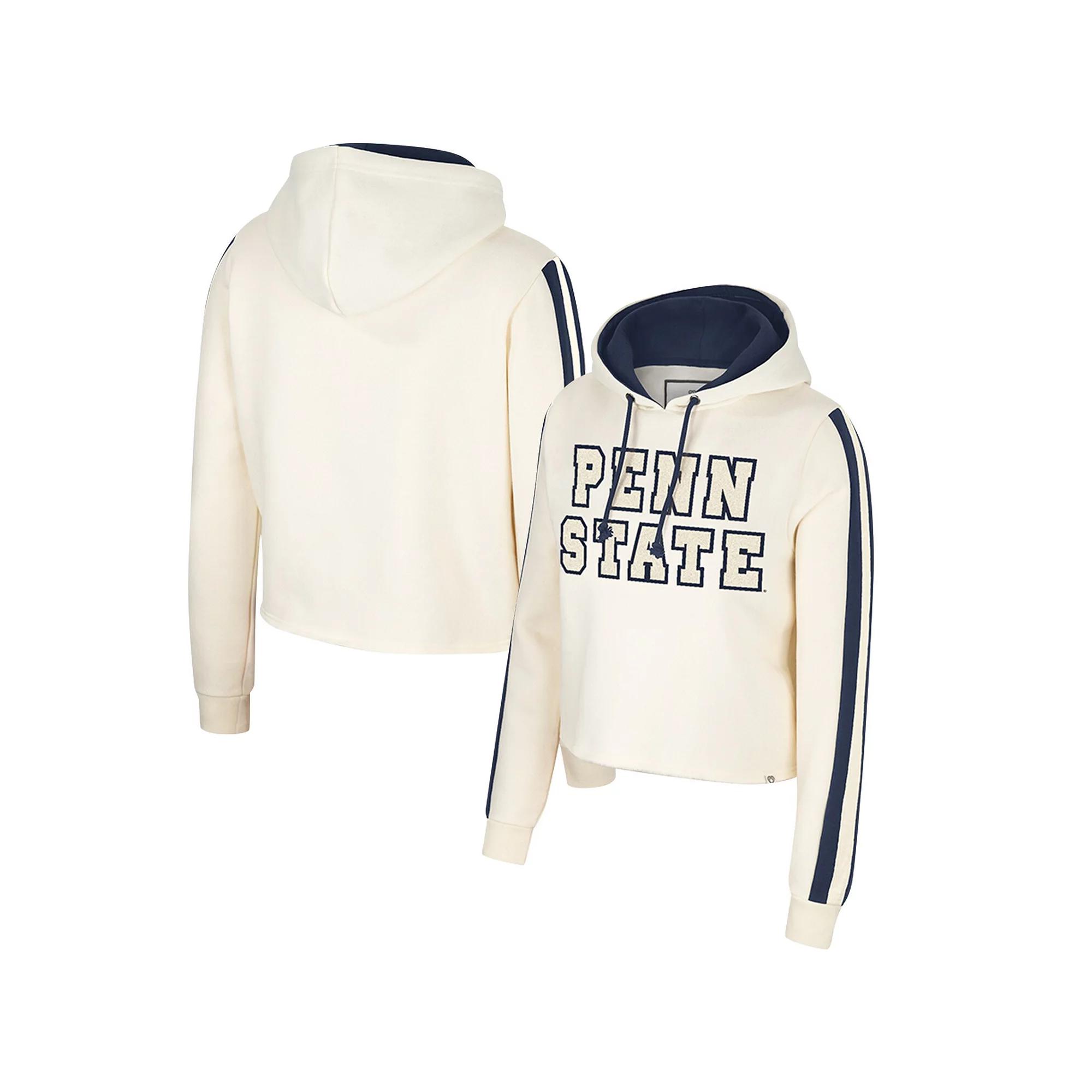 Women's Colosseum Cream Penn State Nittany Lions Perfect Date Cropped Pullover Hoodie, Size: XL, Beige Product Image