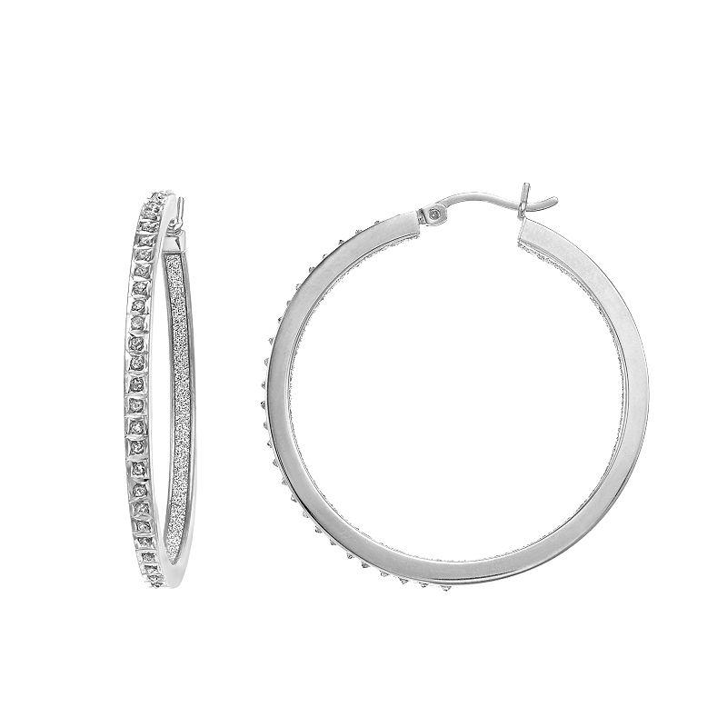 Diamond Mystique Sterling Silver Diamond Accent Hoop Earrings, Women's Product Image