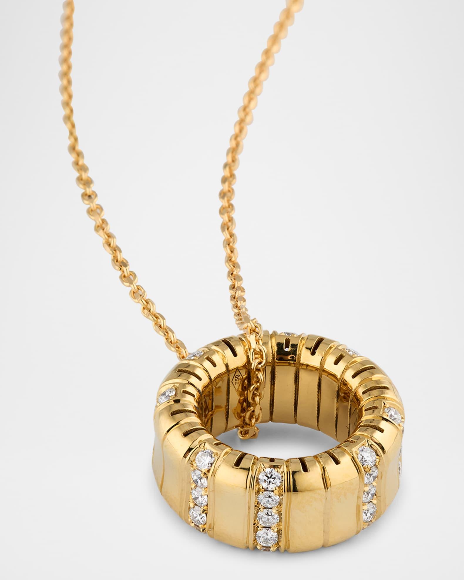 18K Yellow Gold Slide Pendant Necklace with Diamonds Product Image