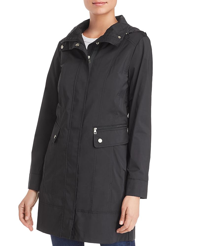Cole Haan Womens Signature Packable Hooded Rain Jacket - Blackedium Product Image