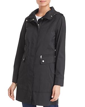 Cole Haan Womens Signature Packable Hooded Rain Jacket - Blackedium Product Image