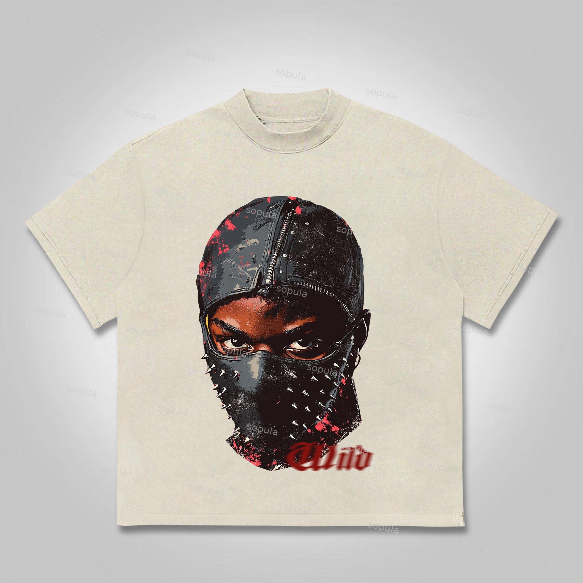 Sopula Vintage Wild Portrait Graphic Print Cotton T-shirt Product Image