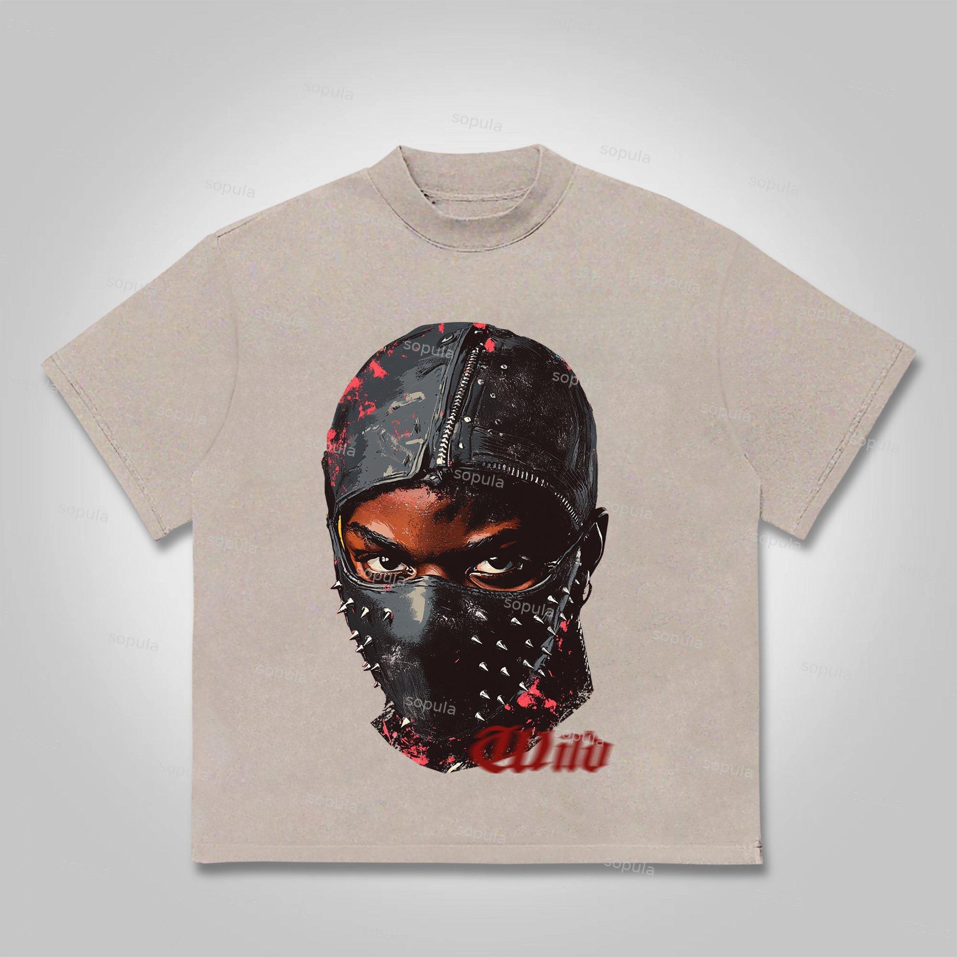 Sopula Vintage Wild Portrait Graphic Print Cotton T-shirt Product Image