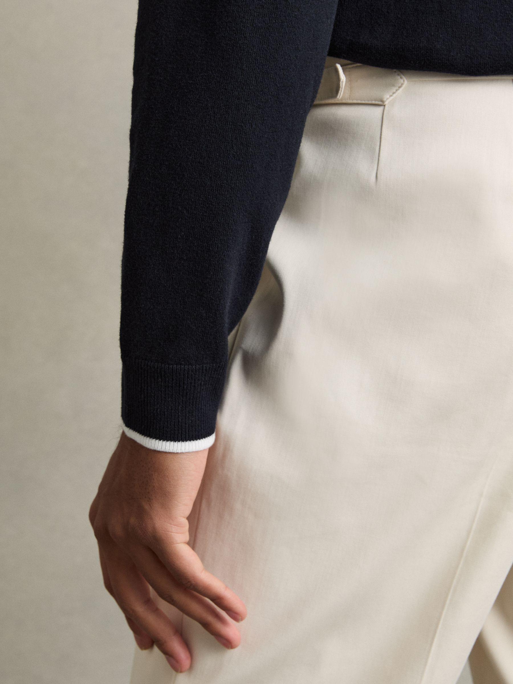 Cotton-Blend Half-Zip Jumper in Navy Product Image