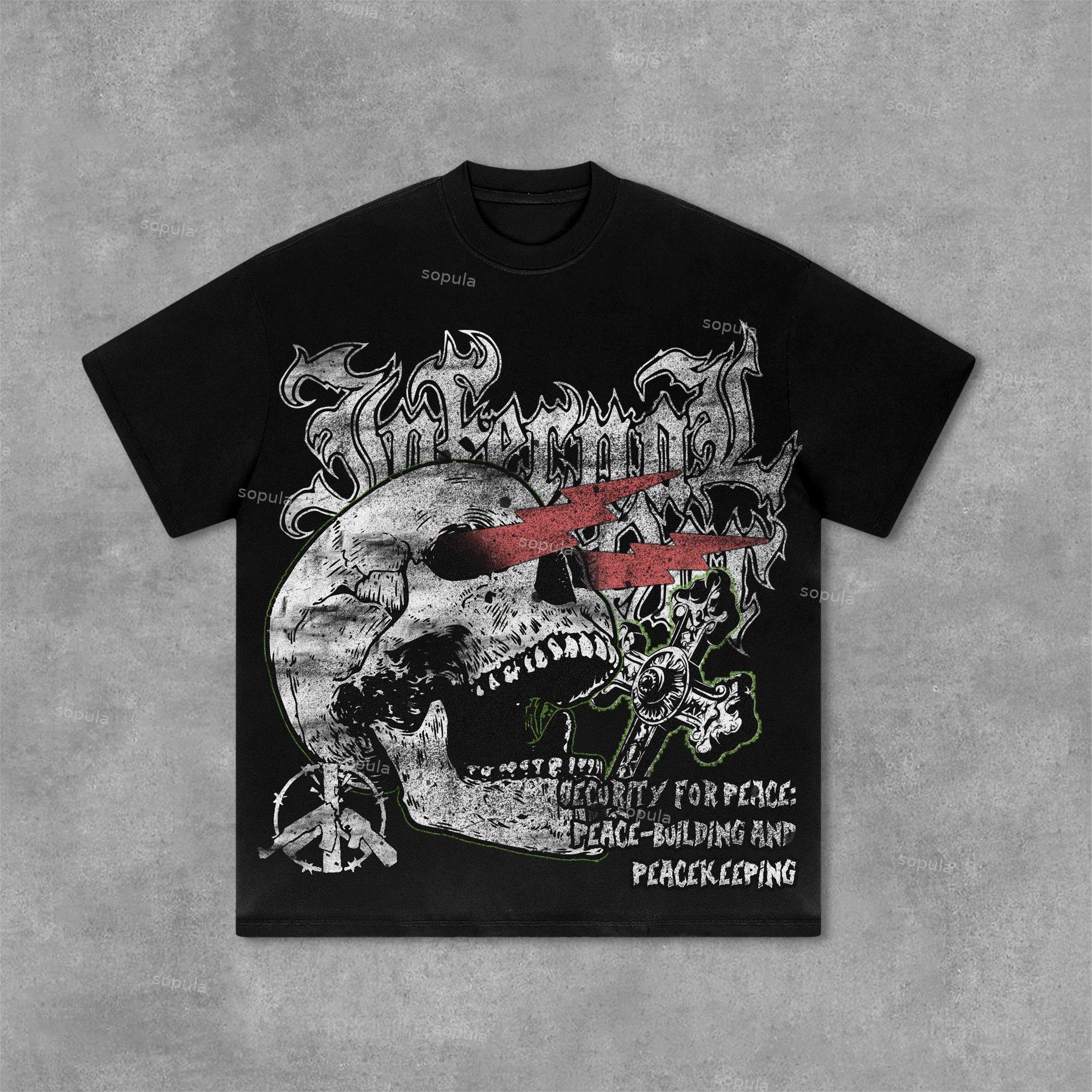 Men's Oversized Relaxed Graphic Vintage Washed Zip-Up Hoodie Product Image