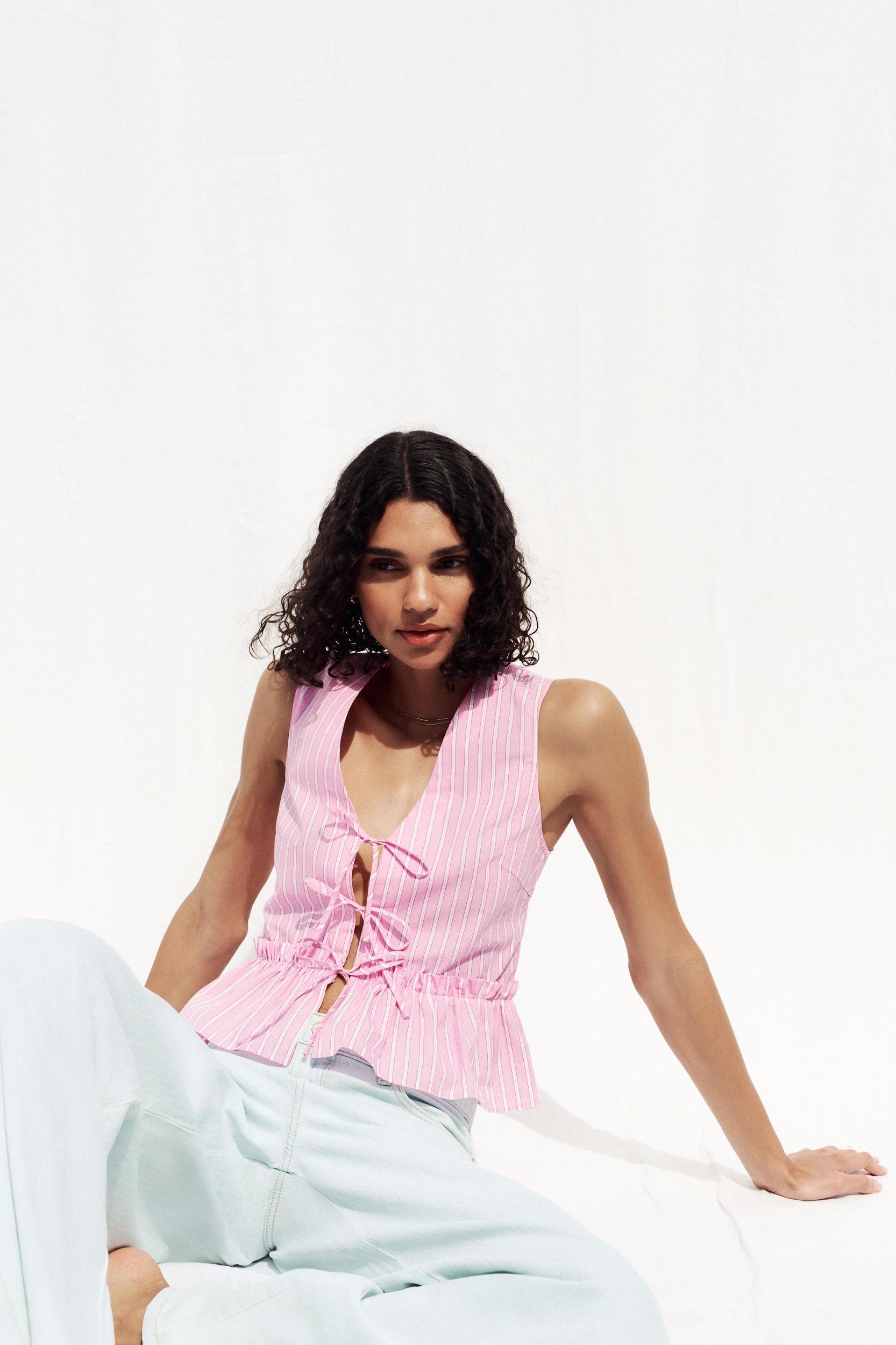 STRIPED TIE TOP Product Image